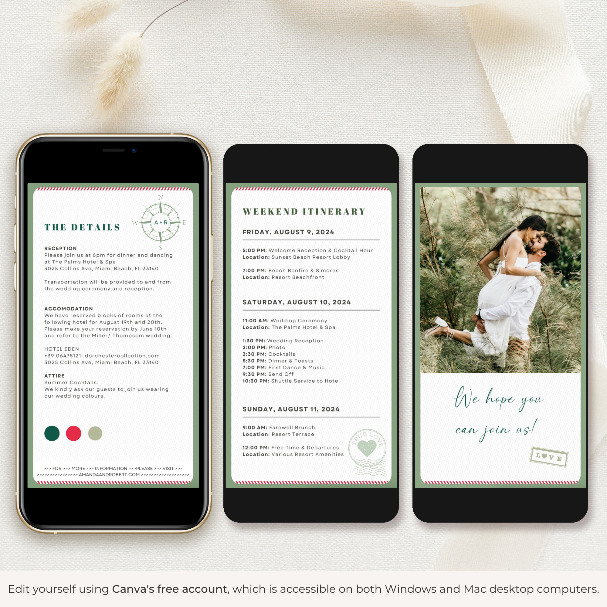 Tropical Passport Wedding Invitation Video Template