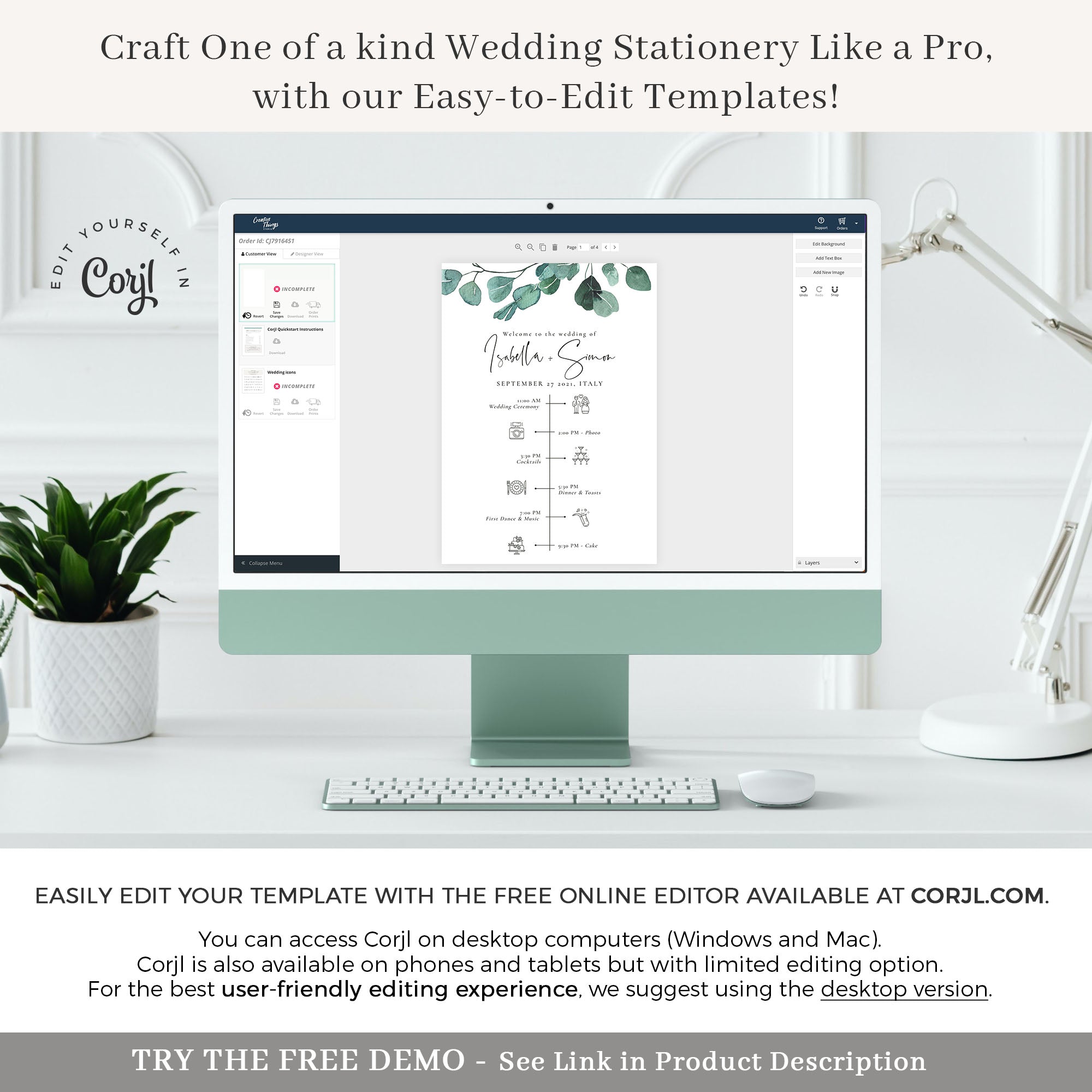 LUISA Wedding Ceremony Program Fans Template