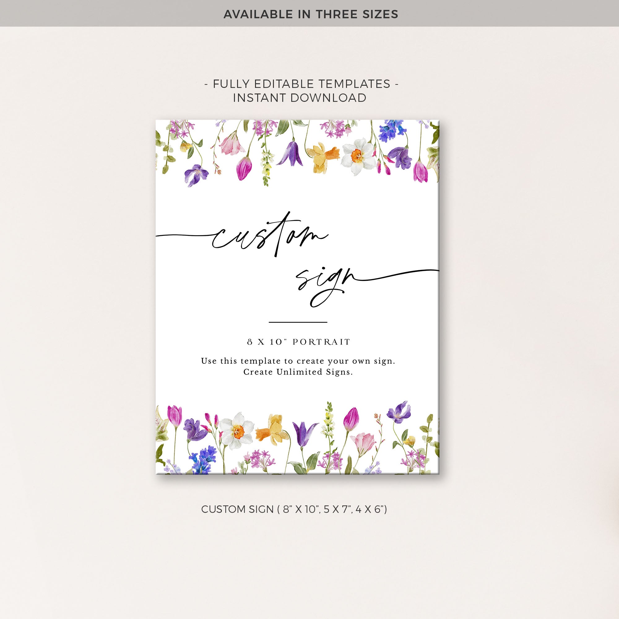 CHLOÉ Floral Small Wedding Sign Template