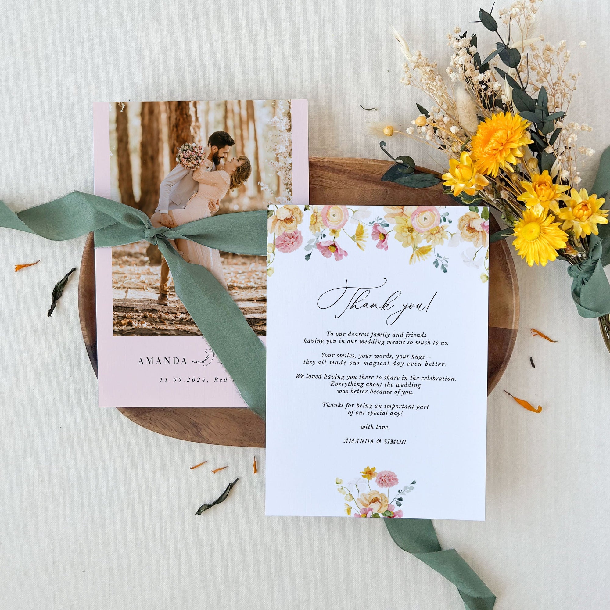 JUNE Wedding Thank You Card Printable