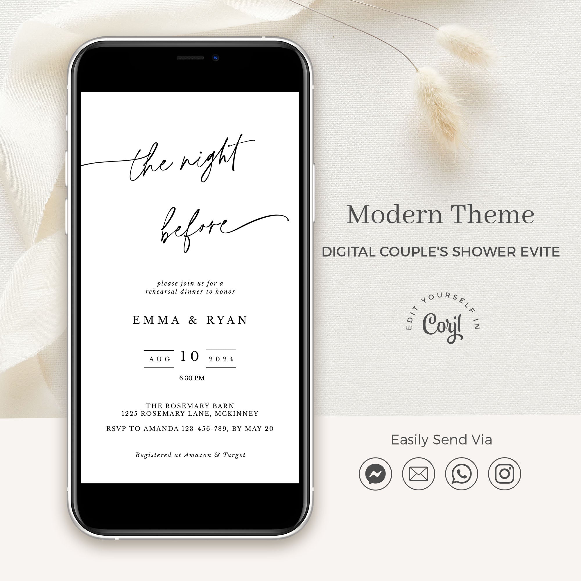 LAURA Rehearsal Dinner Digital Invitation