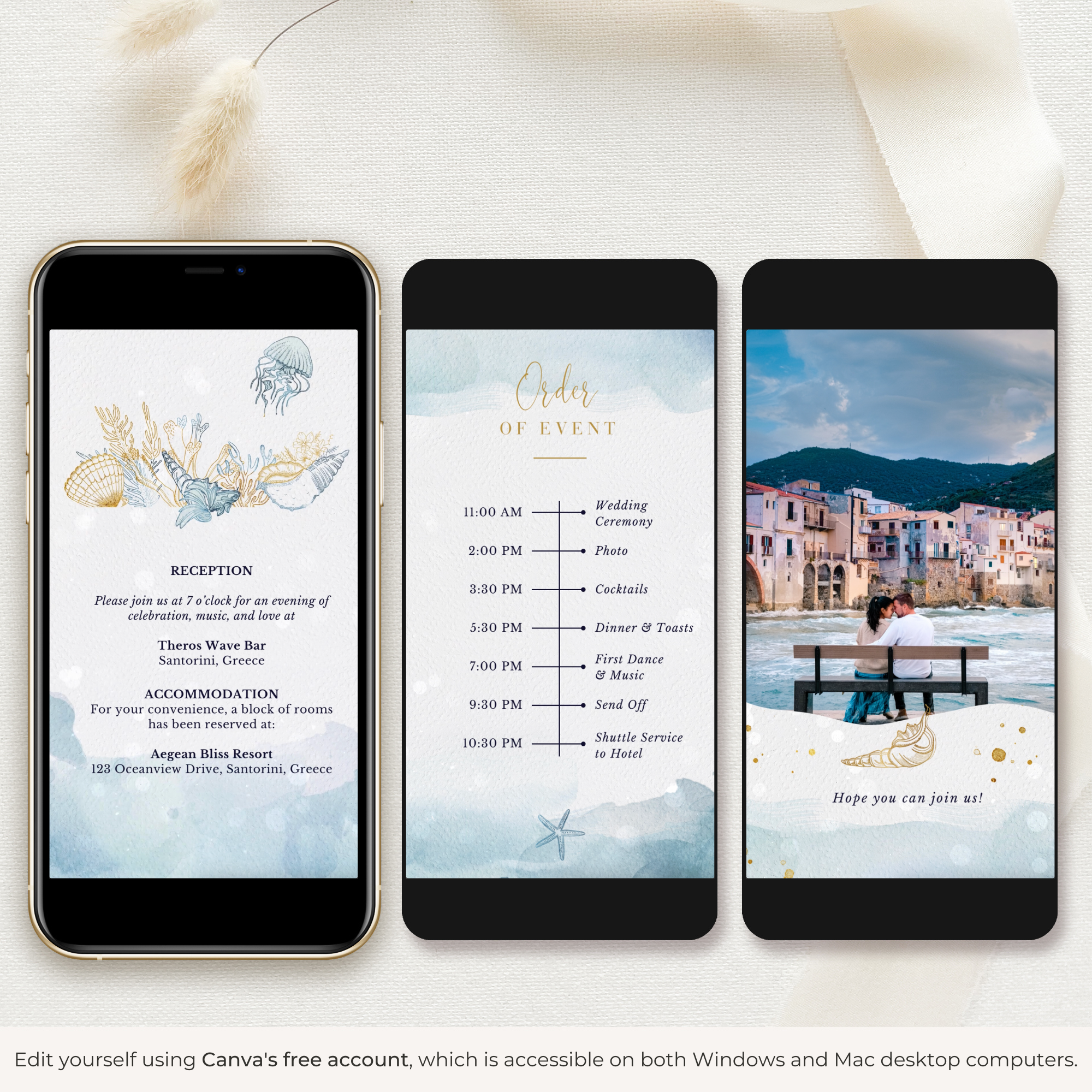 MARINA Ocean Wedding Invitation Video Template