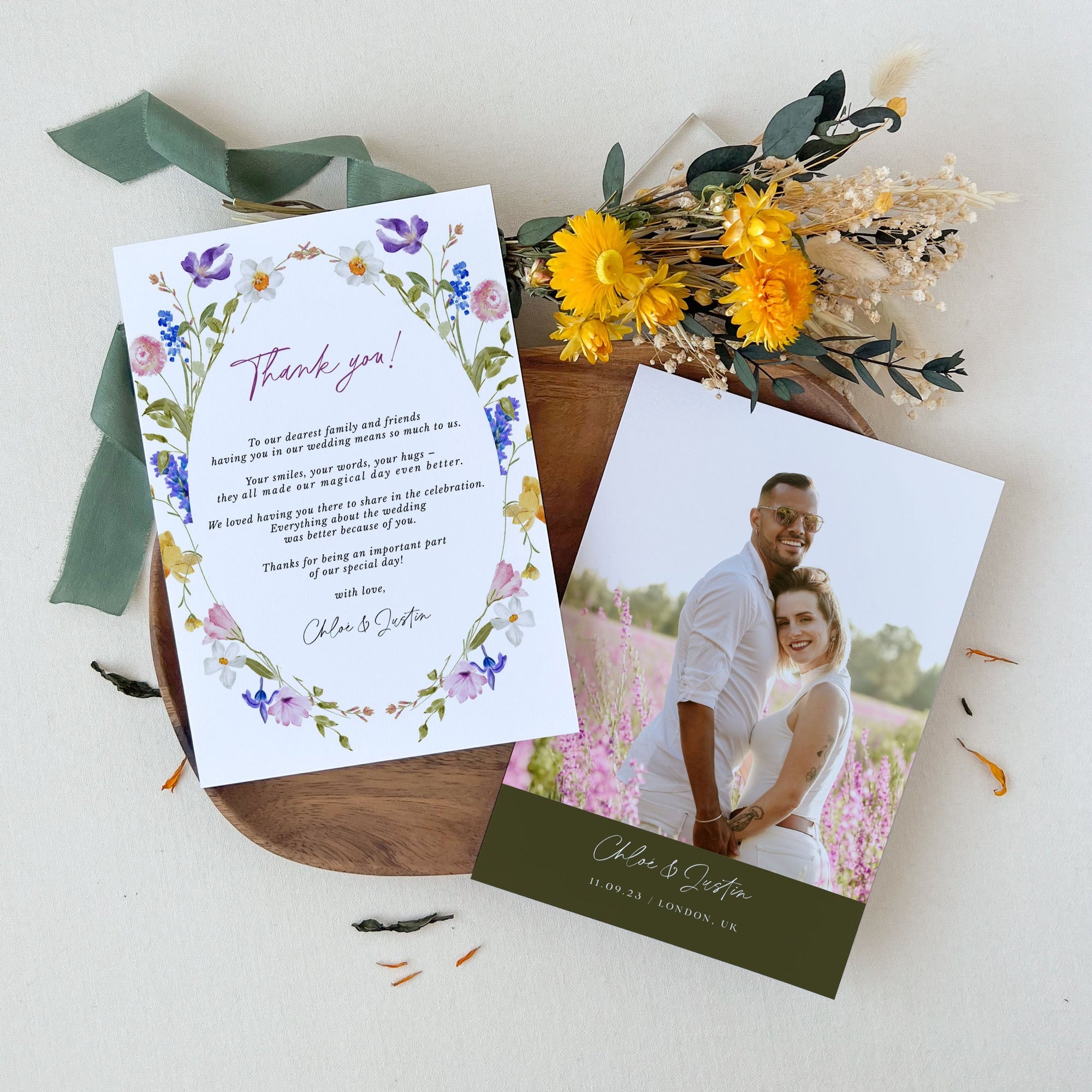 CHLOÉ Floral Wedding Thank You Card Printable