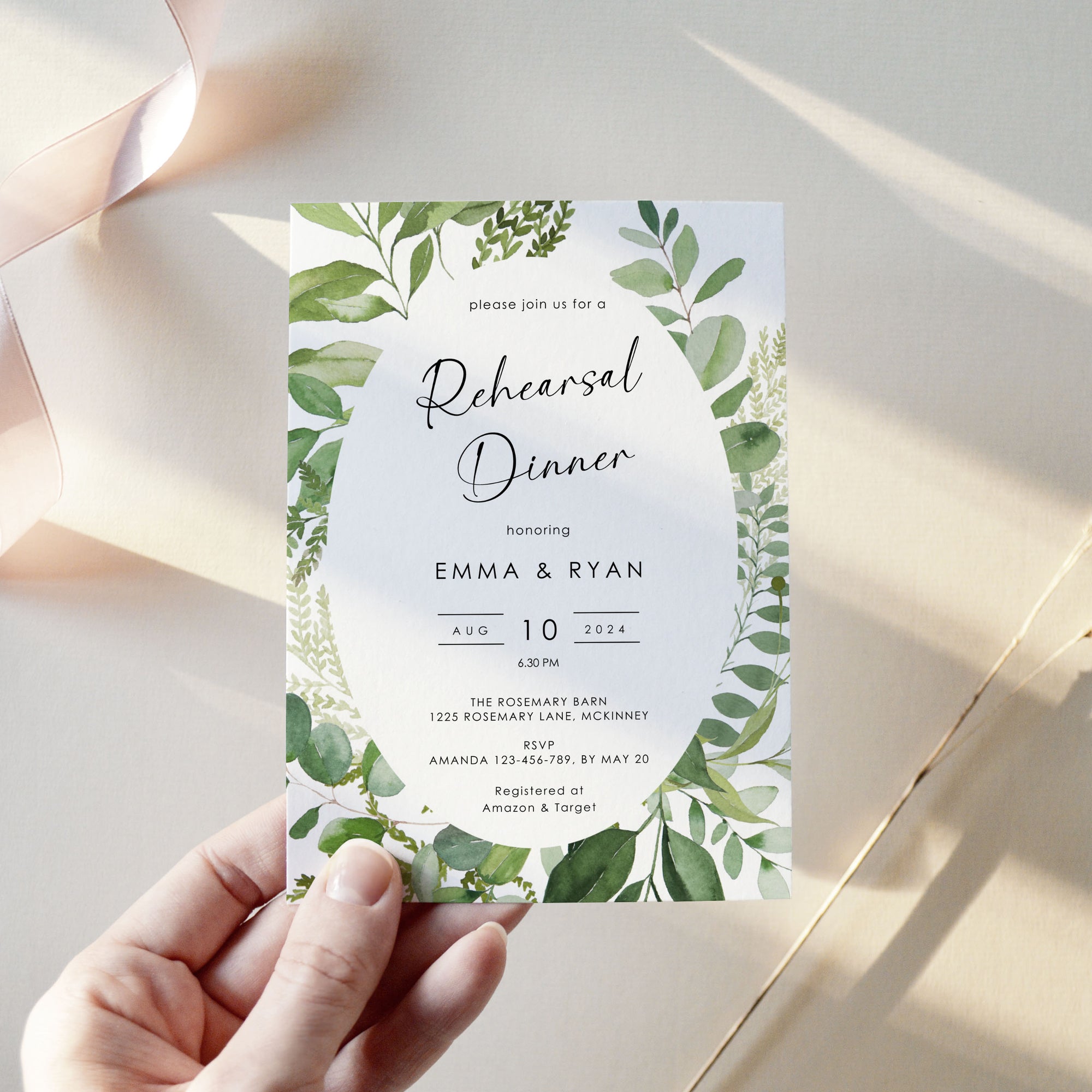 Rustic Rehearsal Dinner Invitation Template