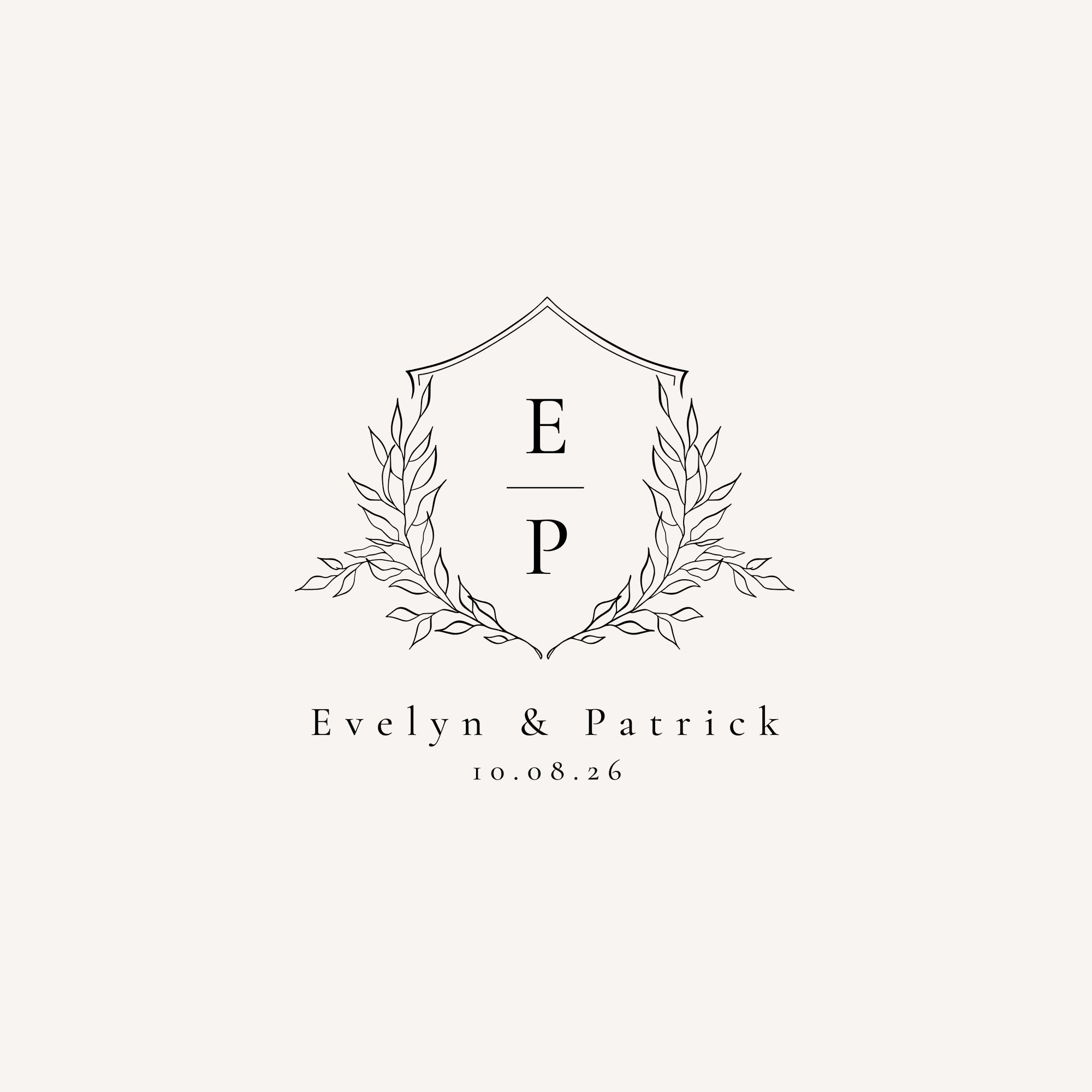 EVELYN Wedding Initials Logo