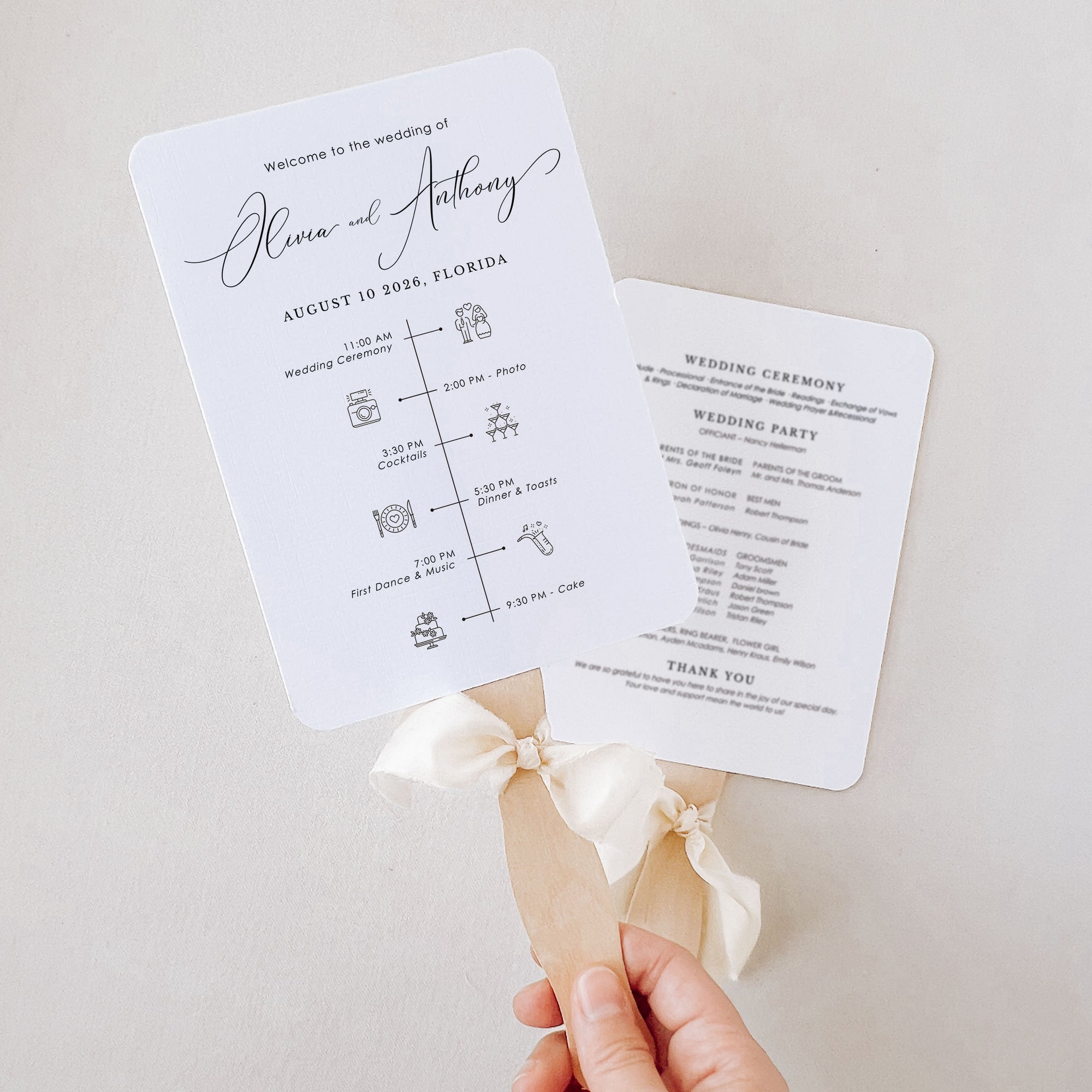 ELLA Wedding Ceremony Program Fans Template