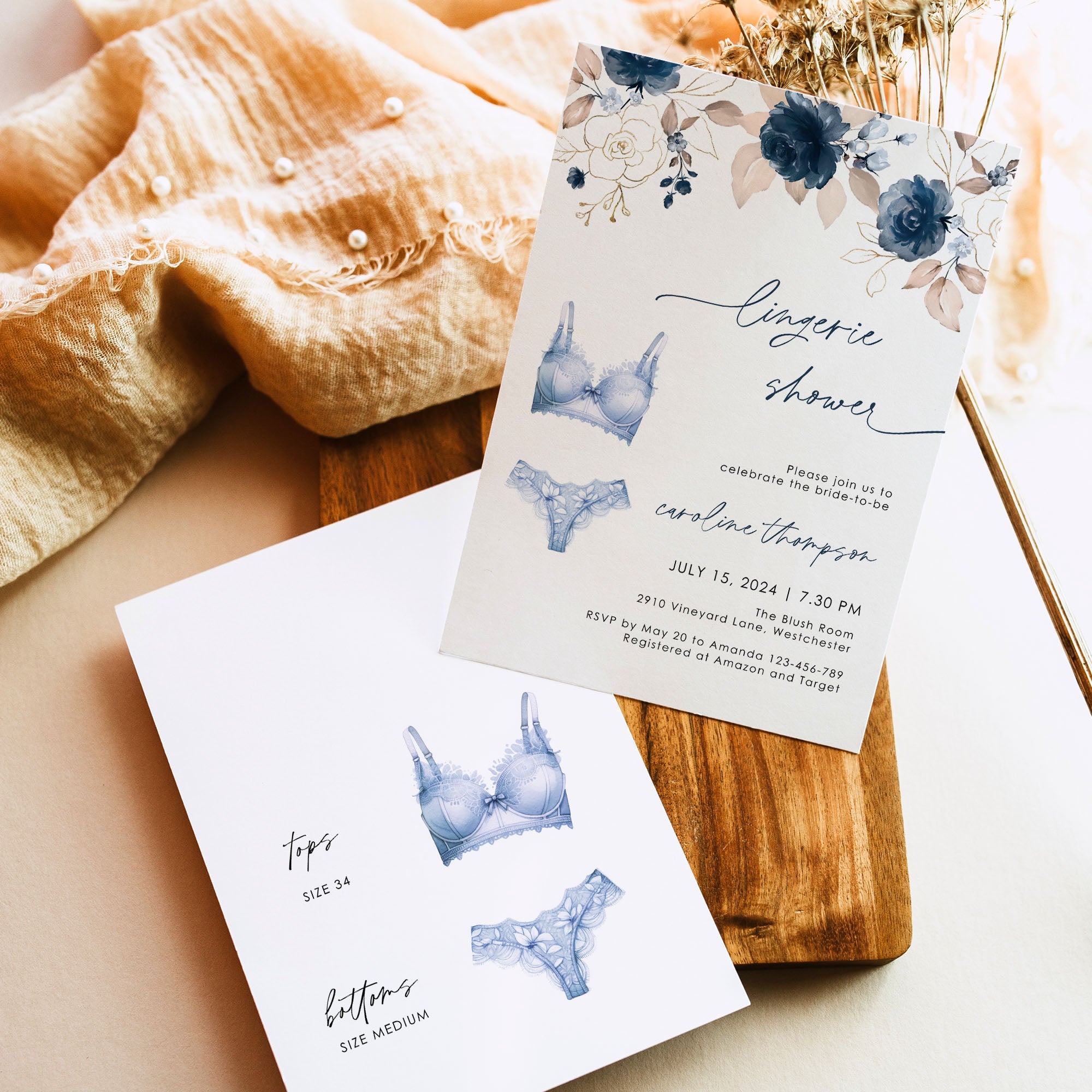 Lingerie Shower Card Template