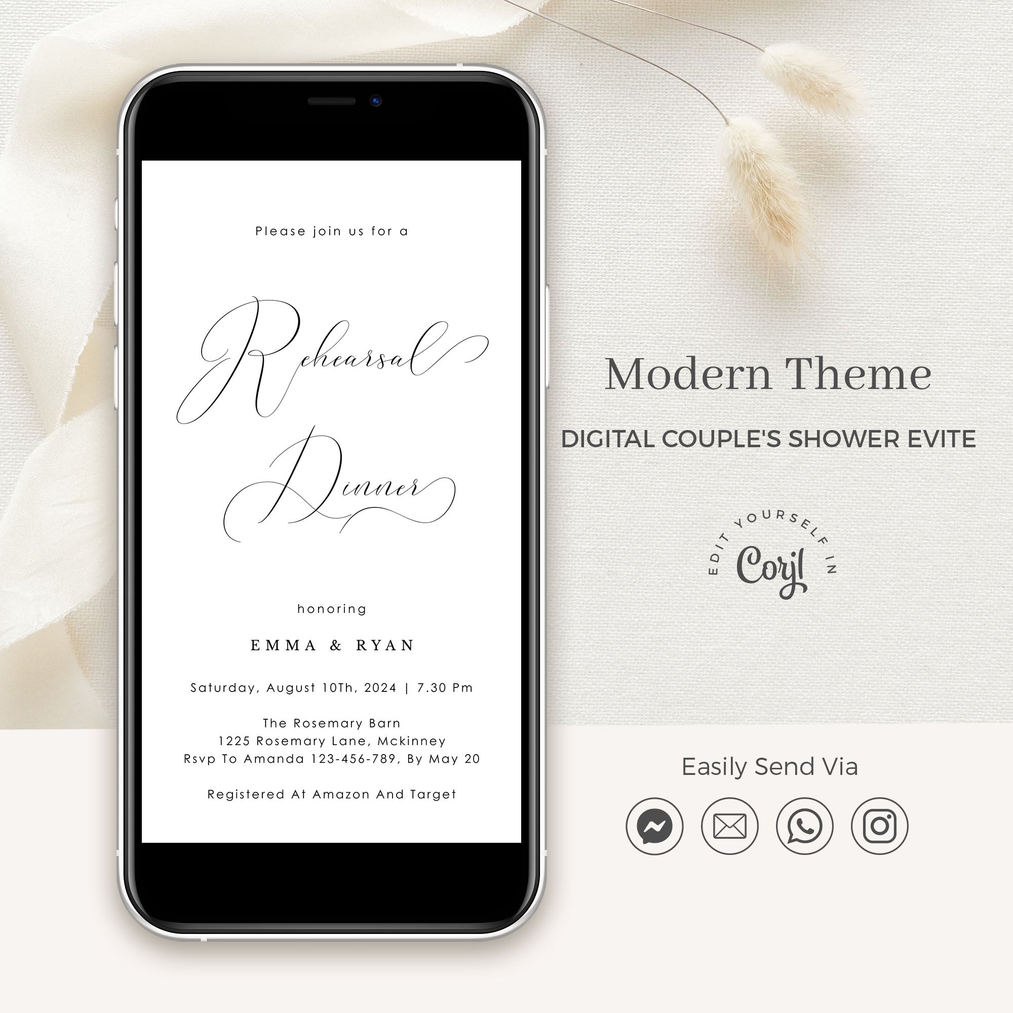 ELLA Wedding Rehearsal Invitation Evite