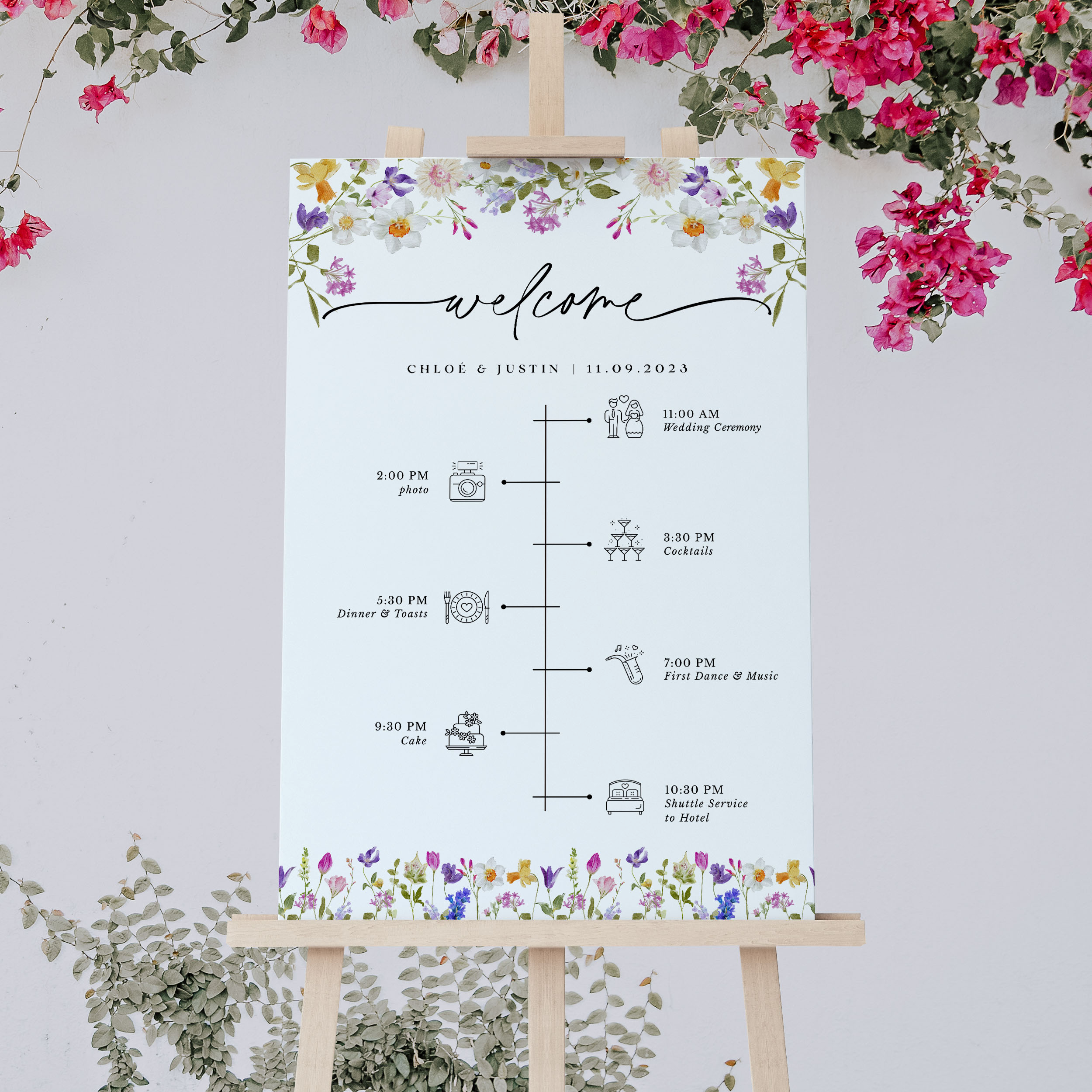 CHLOÉ Floral Wedding Order of Event Sign Printable – Creative Things Studio