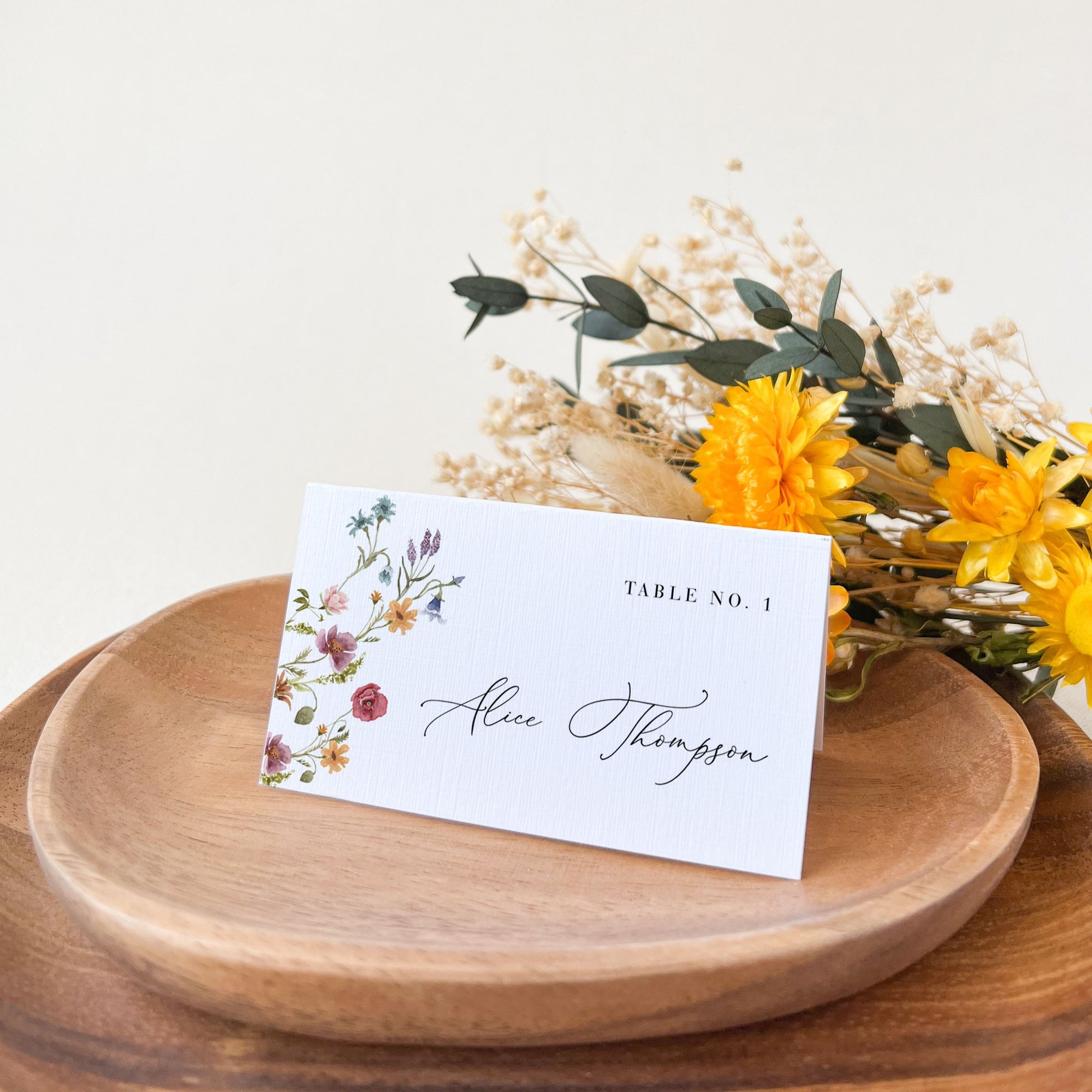 APRIL Wedding Place Card Template