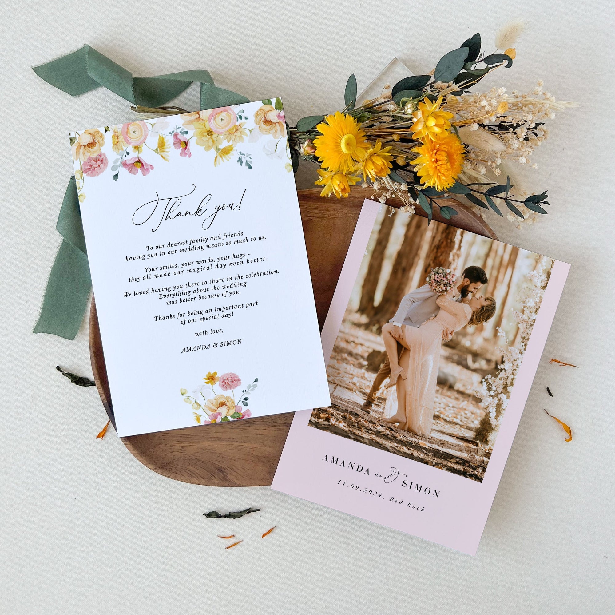 JUNE Wedding Thank You Card Printable
