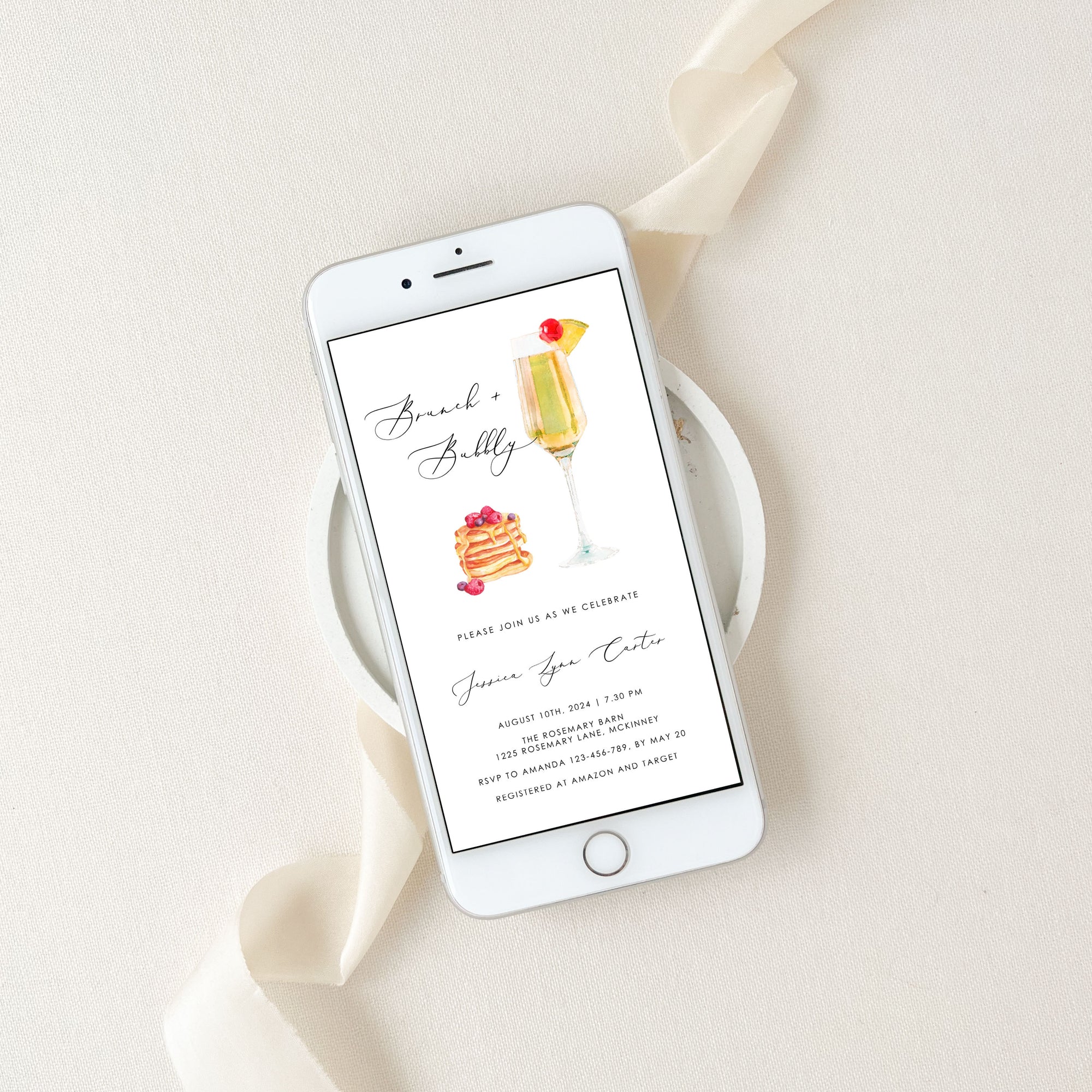 Bubbly Brunch Digital Invitation
