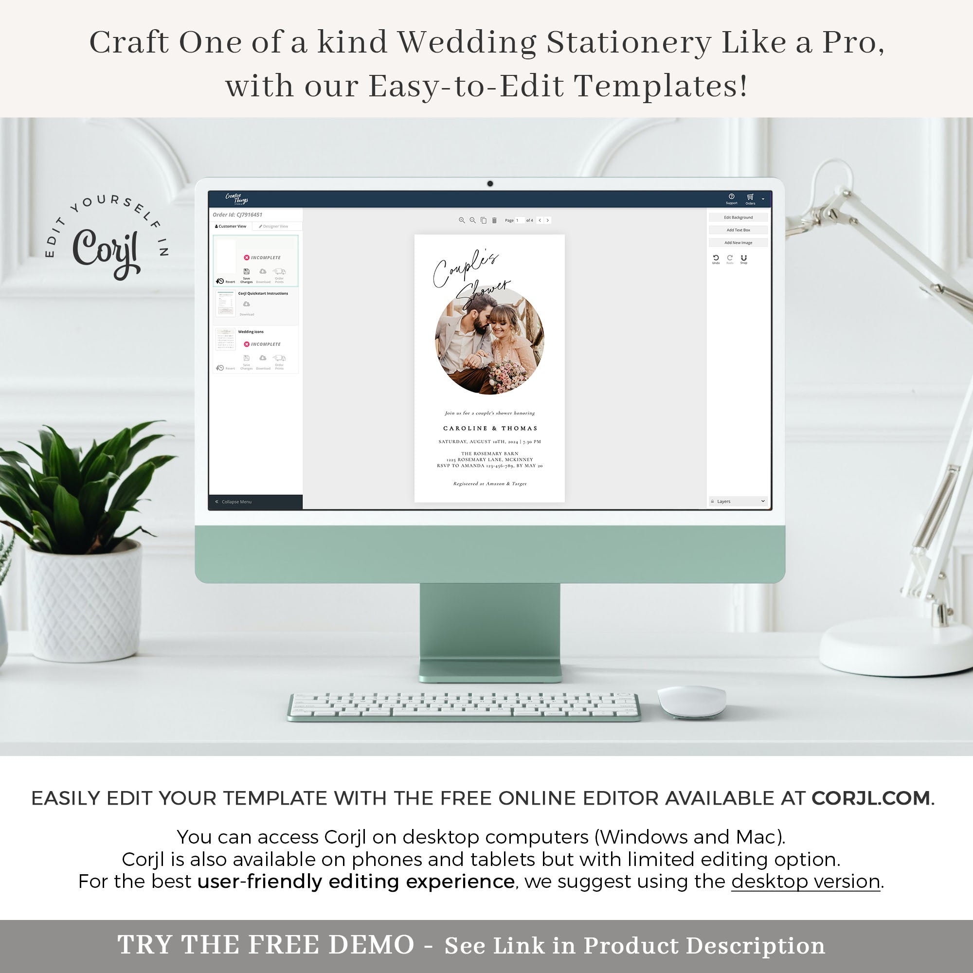 LAURA Couples Wedding Shower Digital Invitation