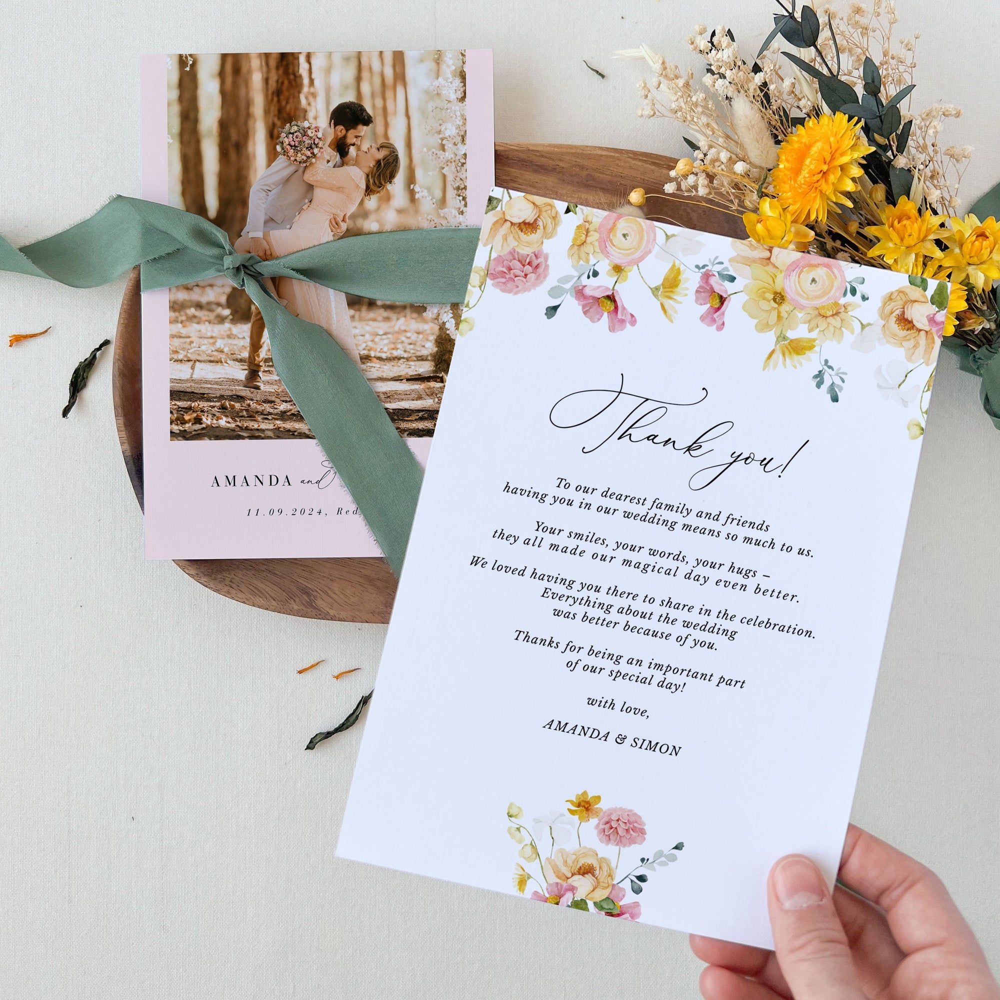 JUNE Wedding Thank You Card Printable