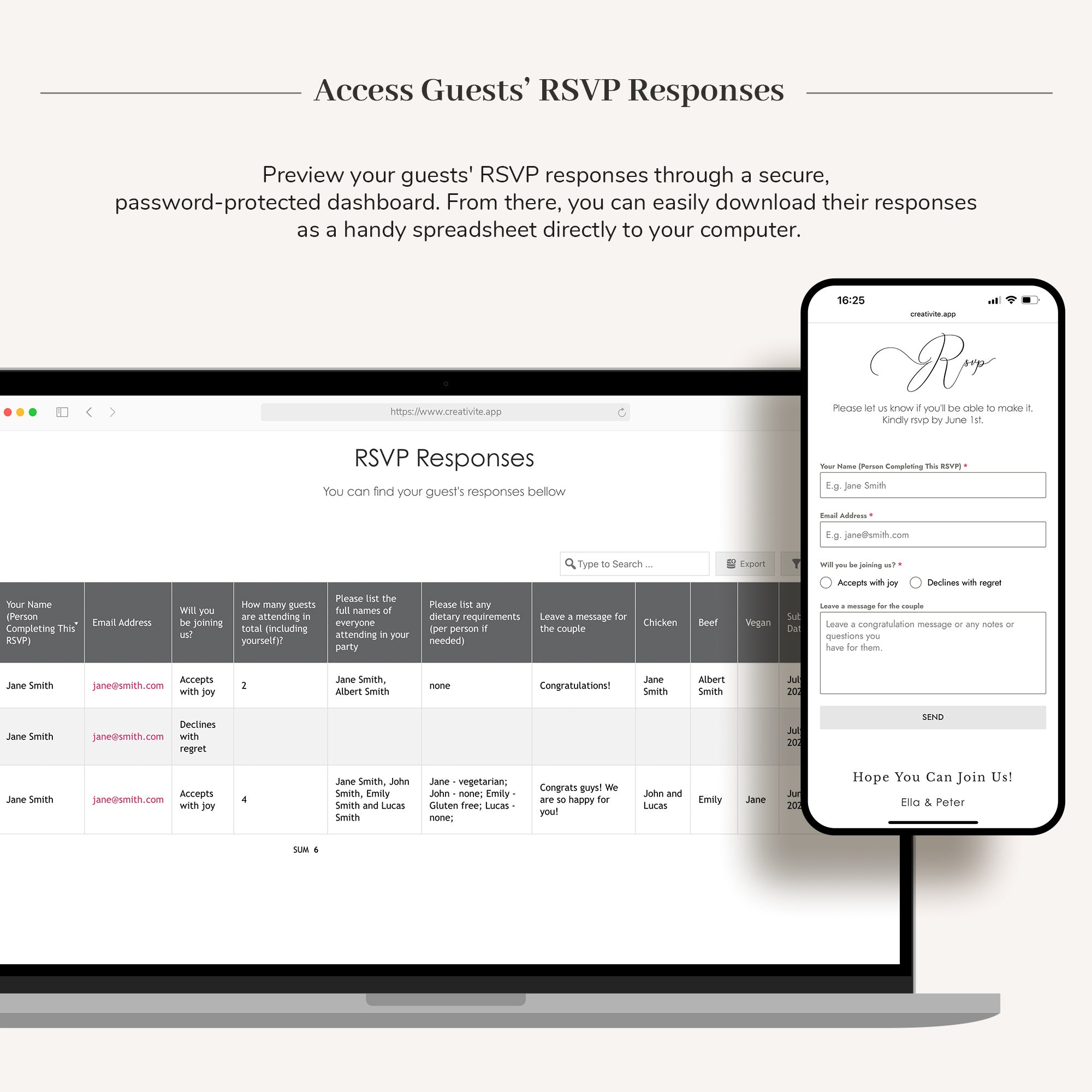 Webpage with Online RSVP – Premium Upgrade for Digital Invites