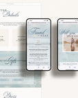 Beach Themed Canva Wedding Website Template with Online RSVP