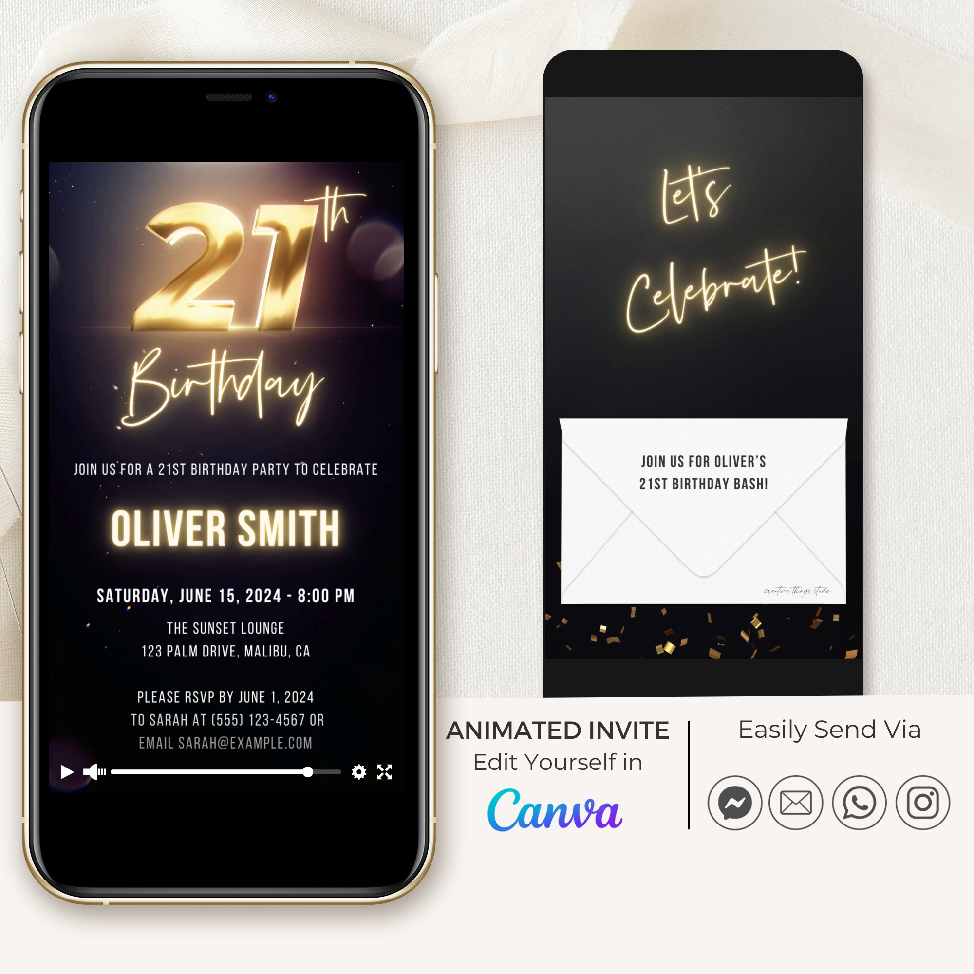 GLEAM Animated Birthday Invitation Video