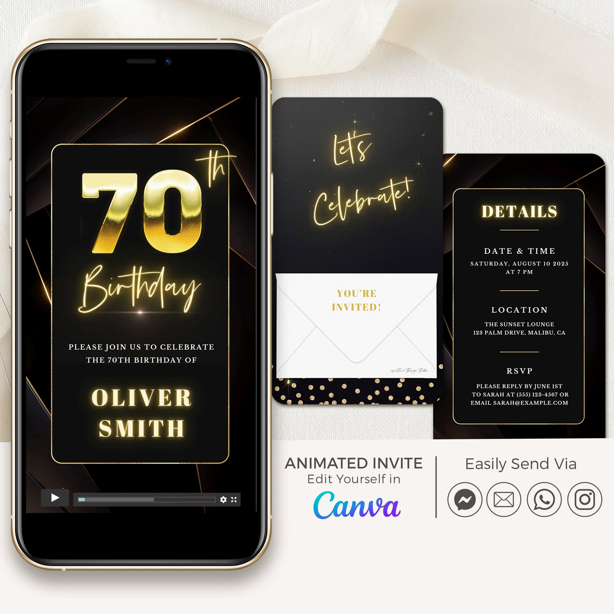 FLUX Elegant Animated Birthday Invitation Video