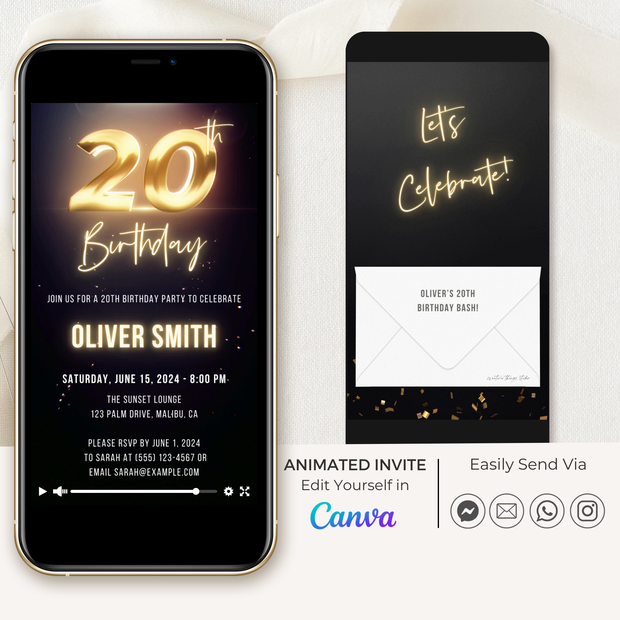 GLEAM Animated Birthday Invitation Video