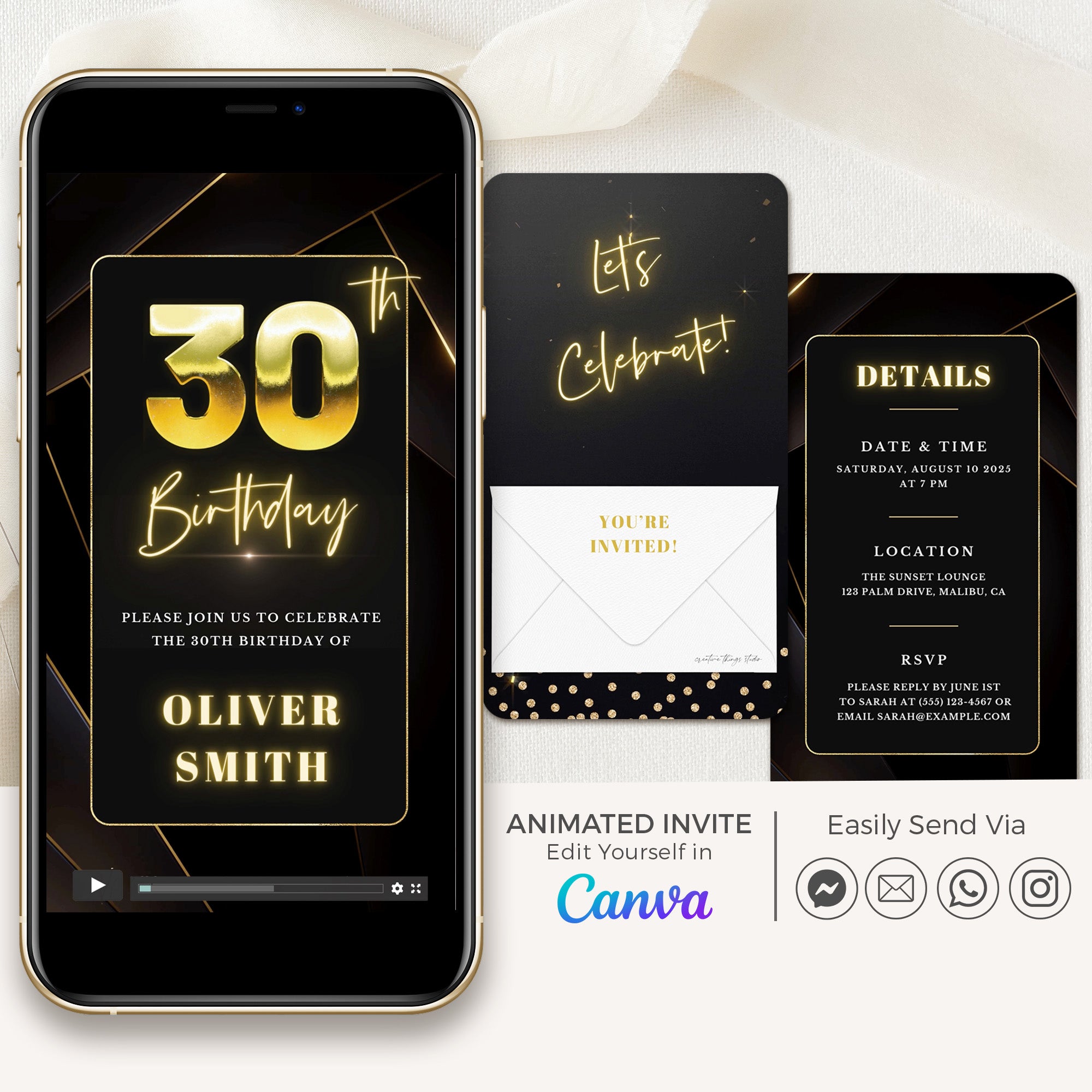 FLUX Elegant Animated Birthday Invitation Video