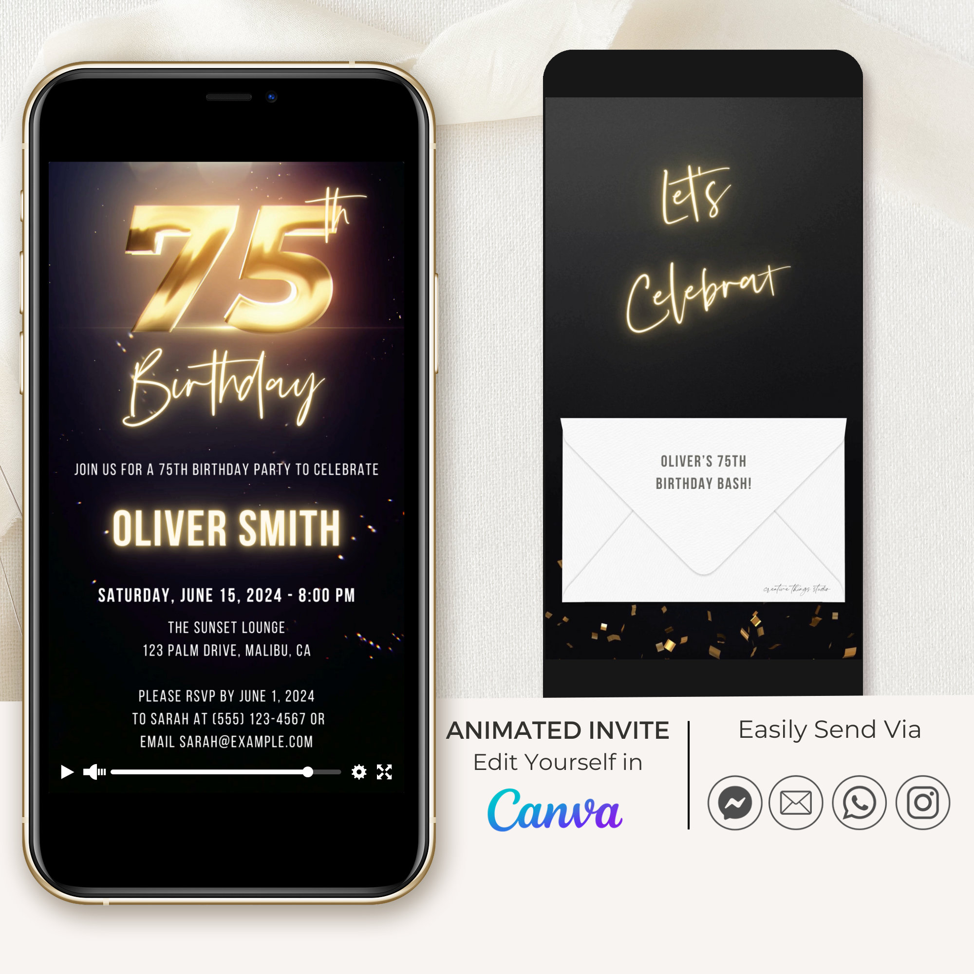 GLEAM Animated Birthday Invitation Video