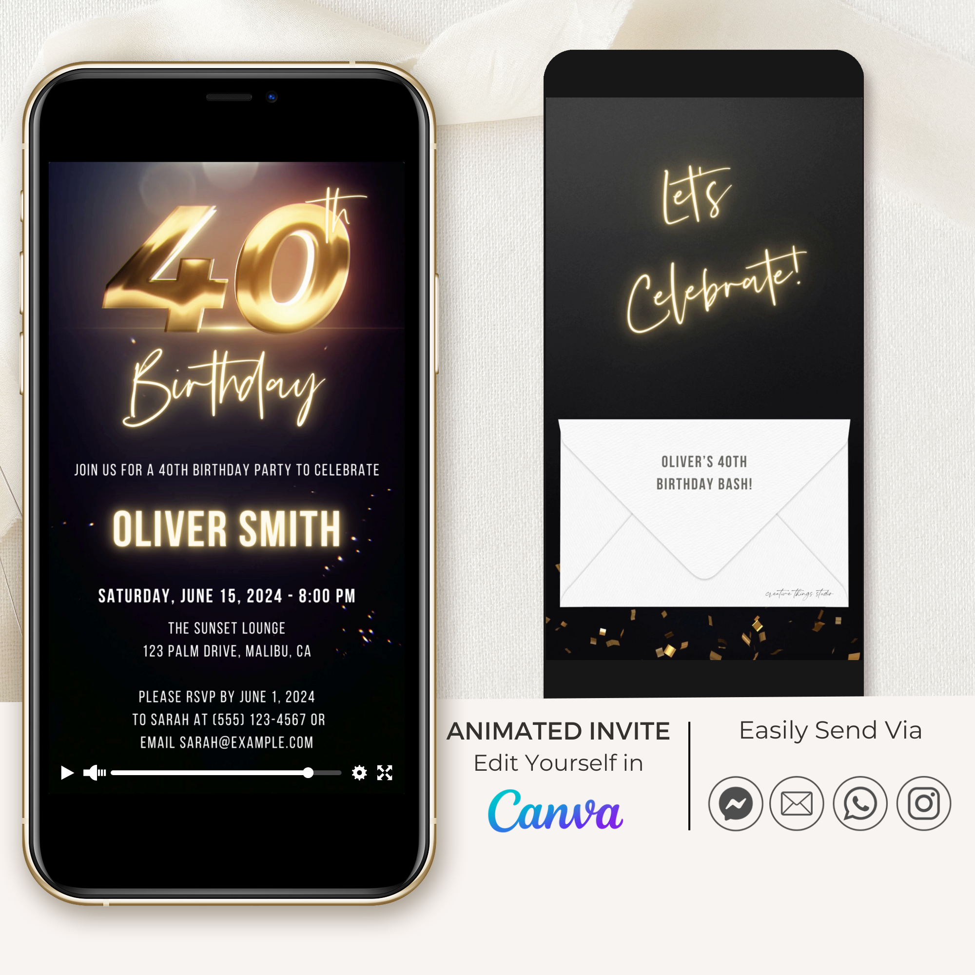 GLEAM Animated Birthday Invitation Video
