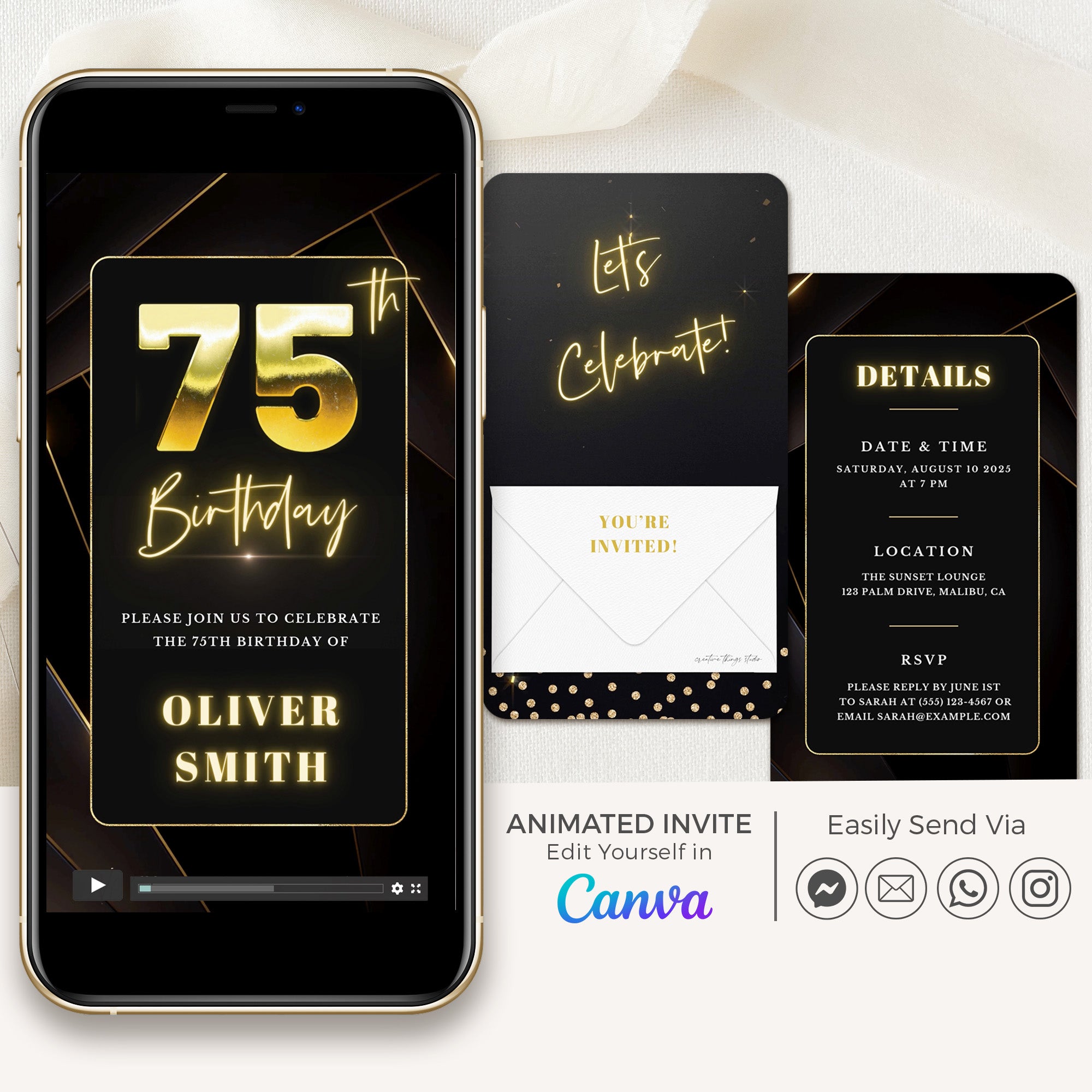 FLUX Elegant Animated Birthday Invitation Video