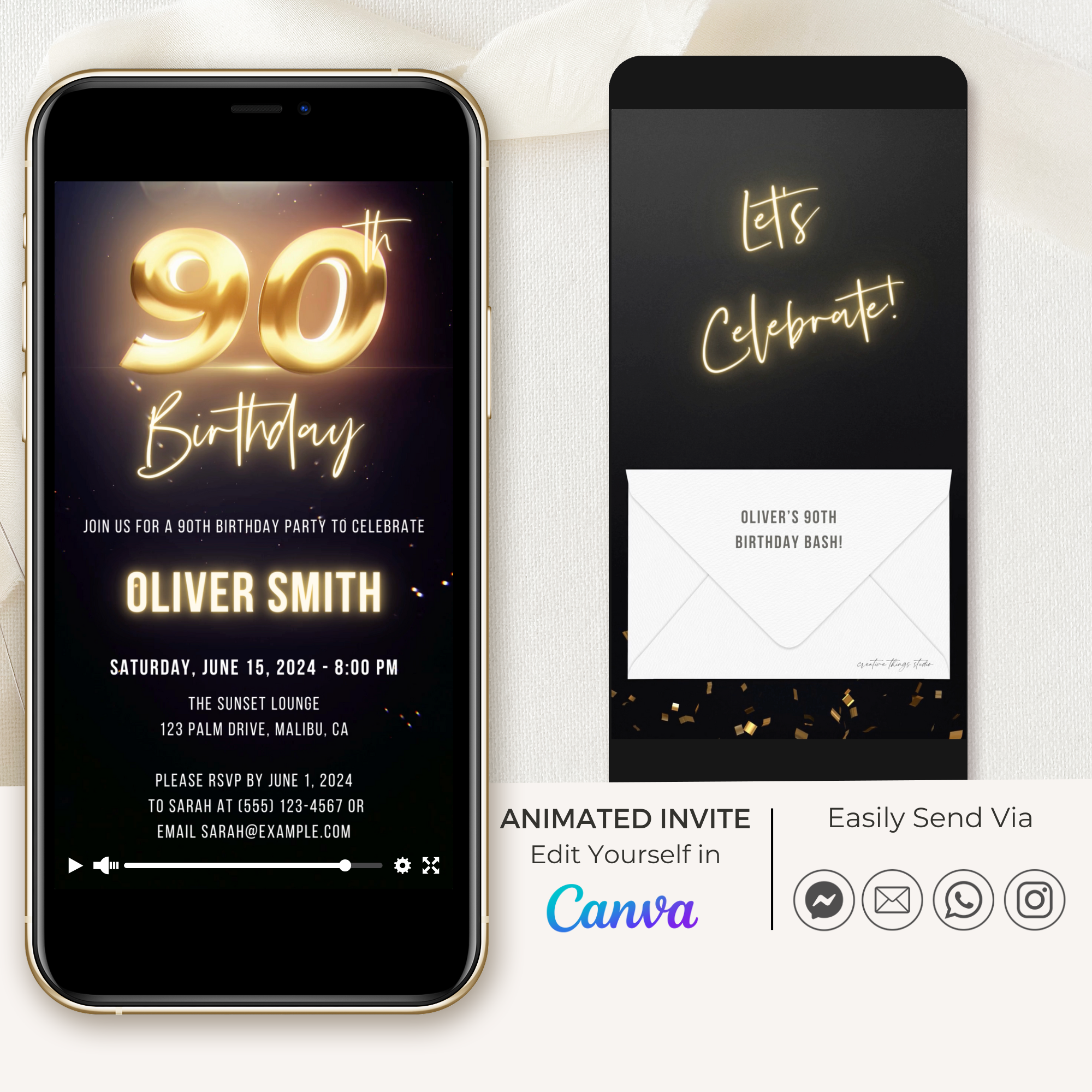 GLEAM Animated Birthday Invitation Video