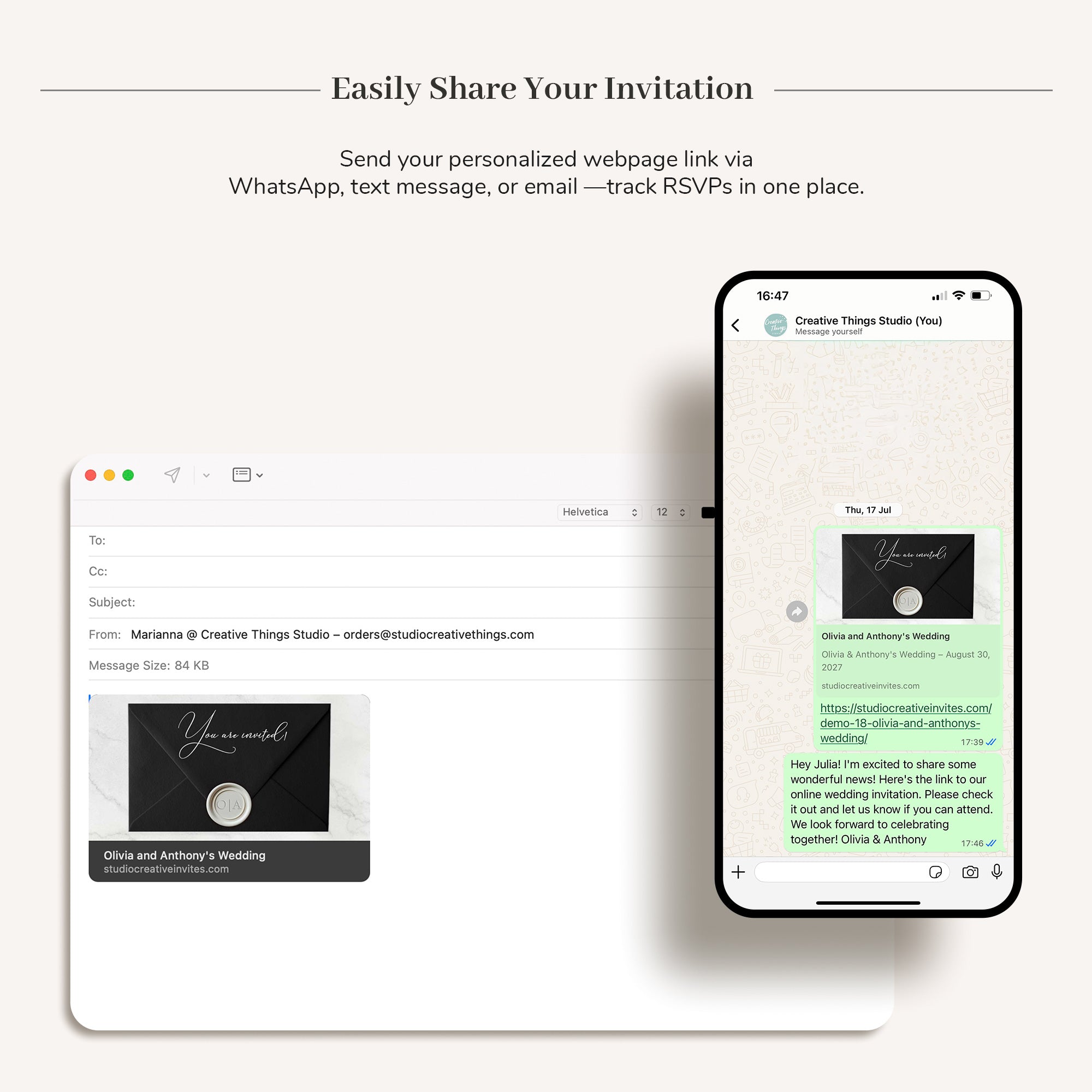 Webpage with Online RSVP – Premium Upgrade for Digital Invites