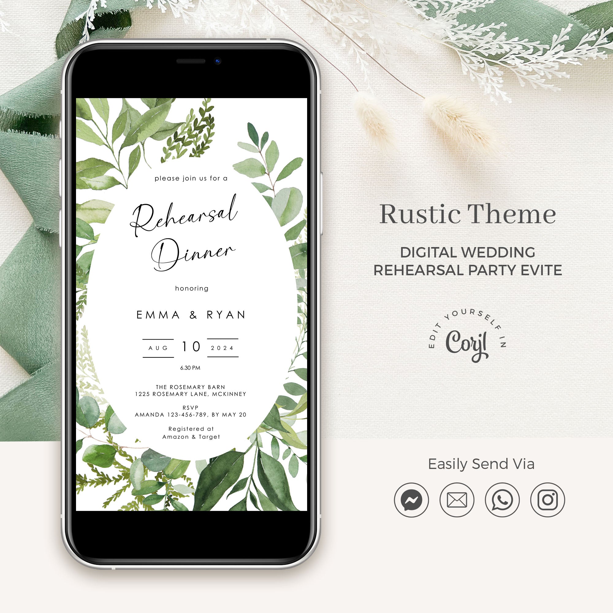 Rustic Rehearsal Dinner Invitation Evite