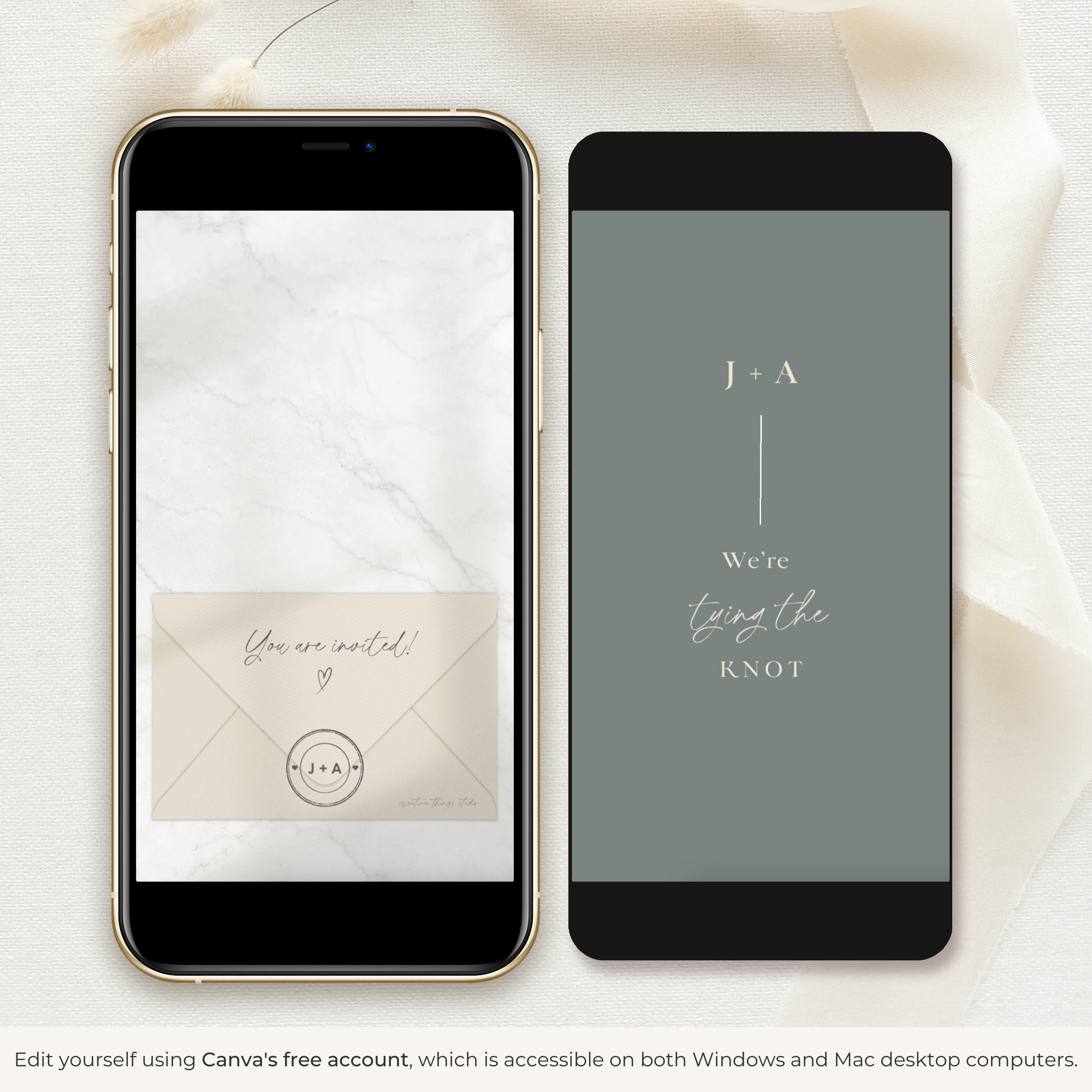 LAURA Save the Date Video Template - Sage &amp; Blush