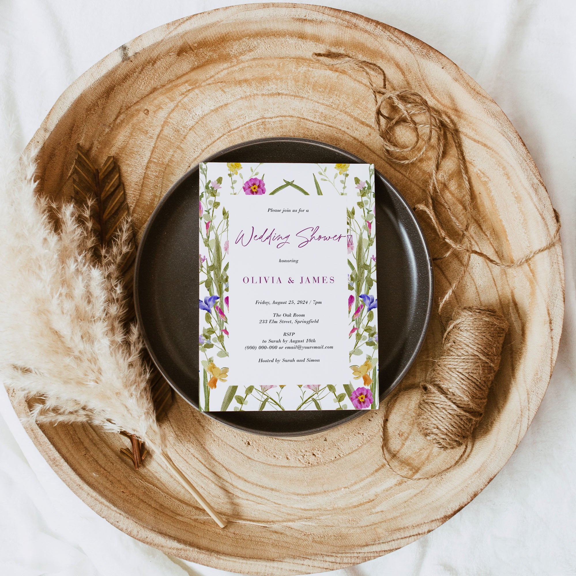 CLOE Floral Wedding Shower Invitation Template