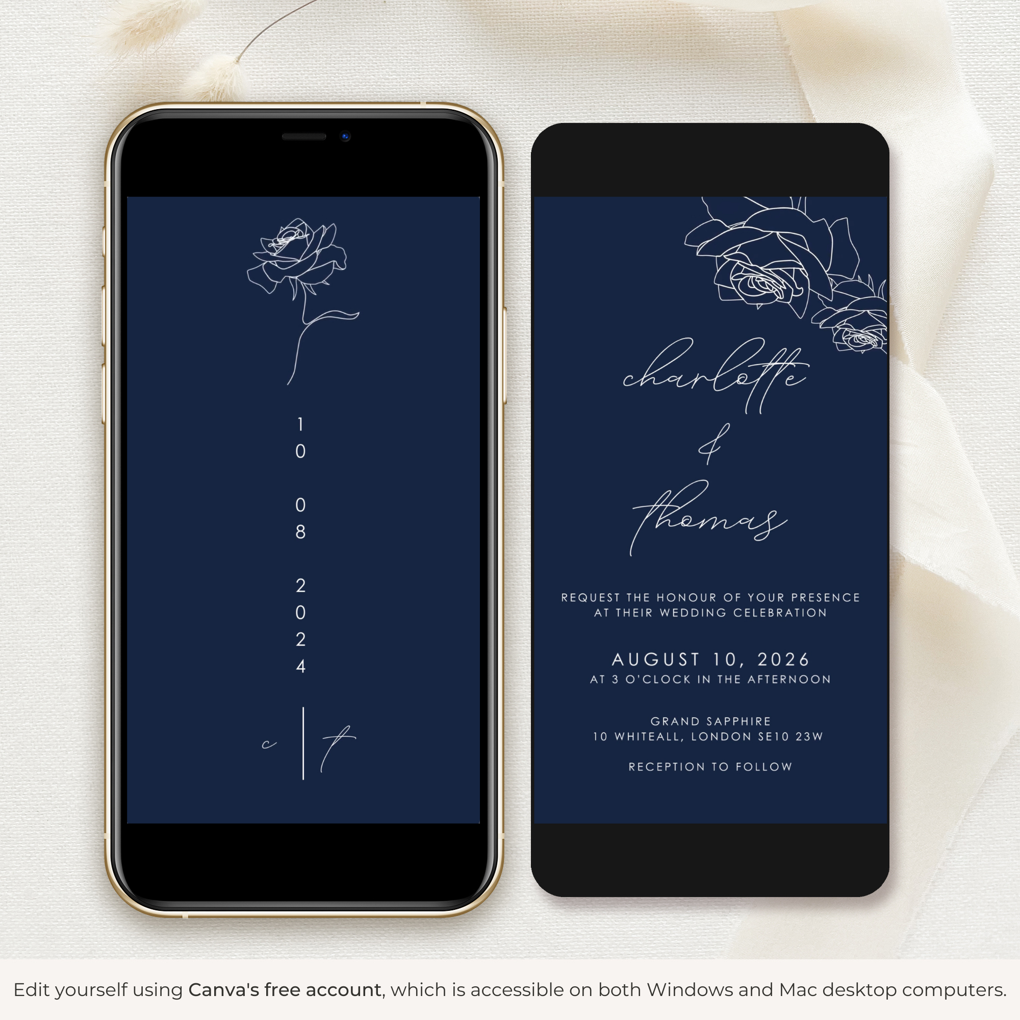 ROSA Minimal Wedding Invitation Video Template