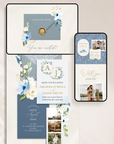 Azzurra Wedding Website Template for Canva with RSVP