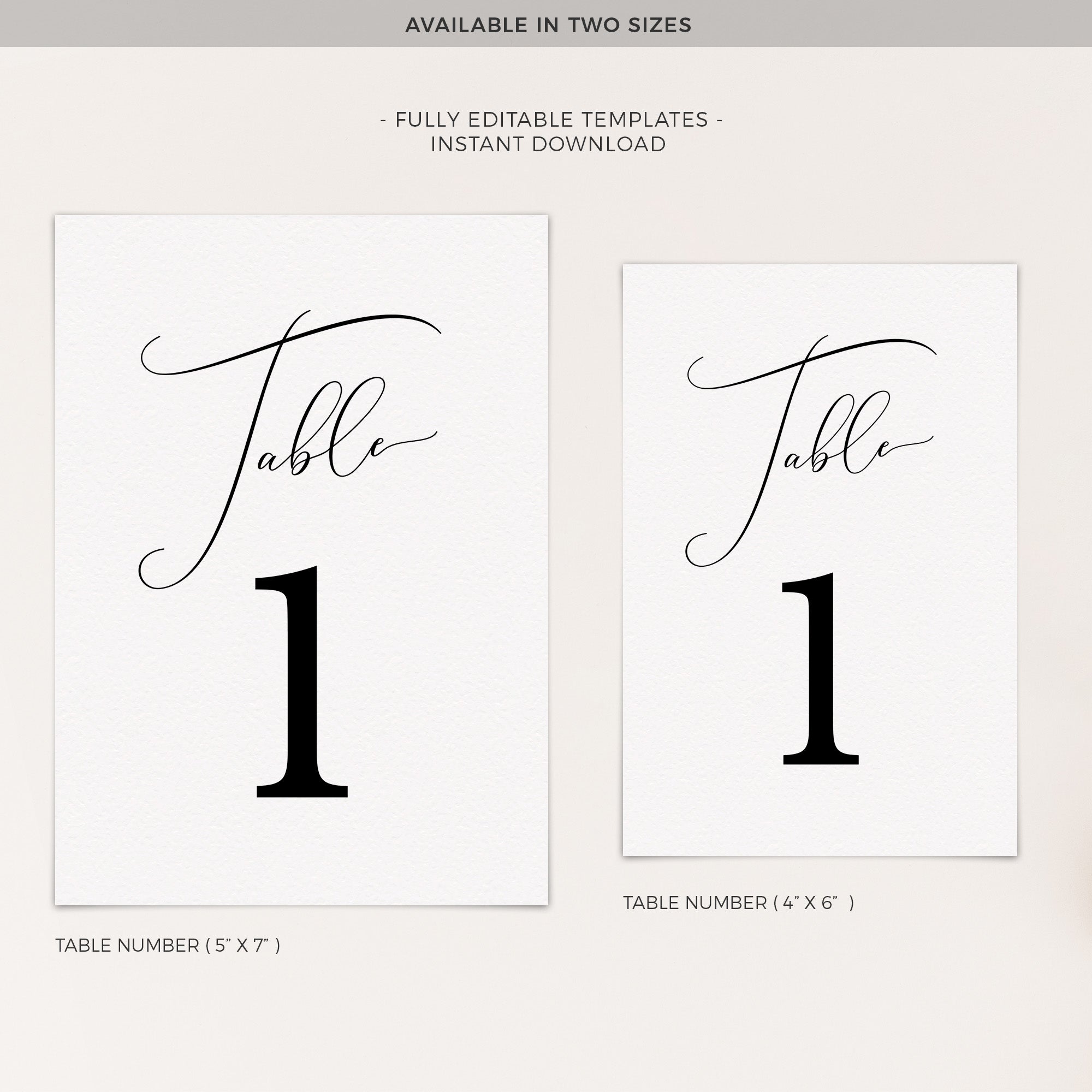 ELLA Printable Table Numbers for Wedding