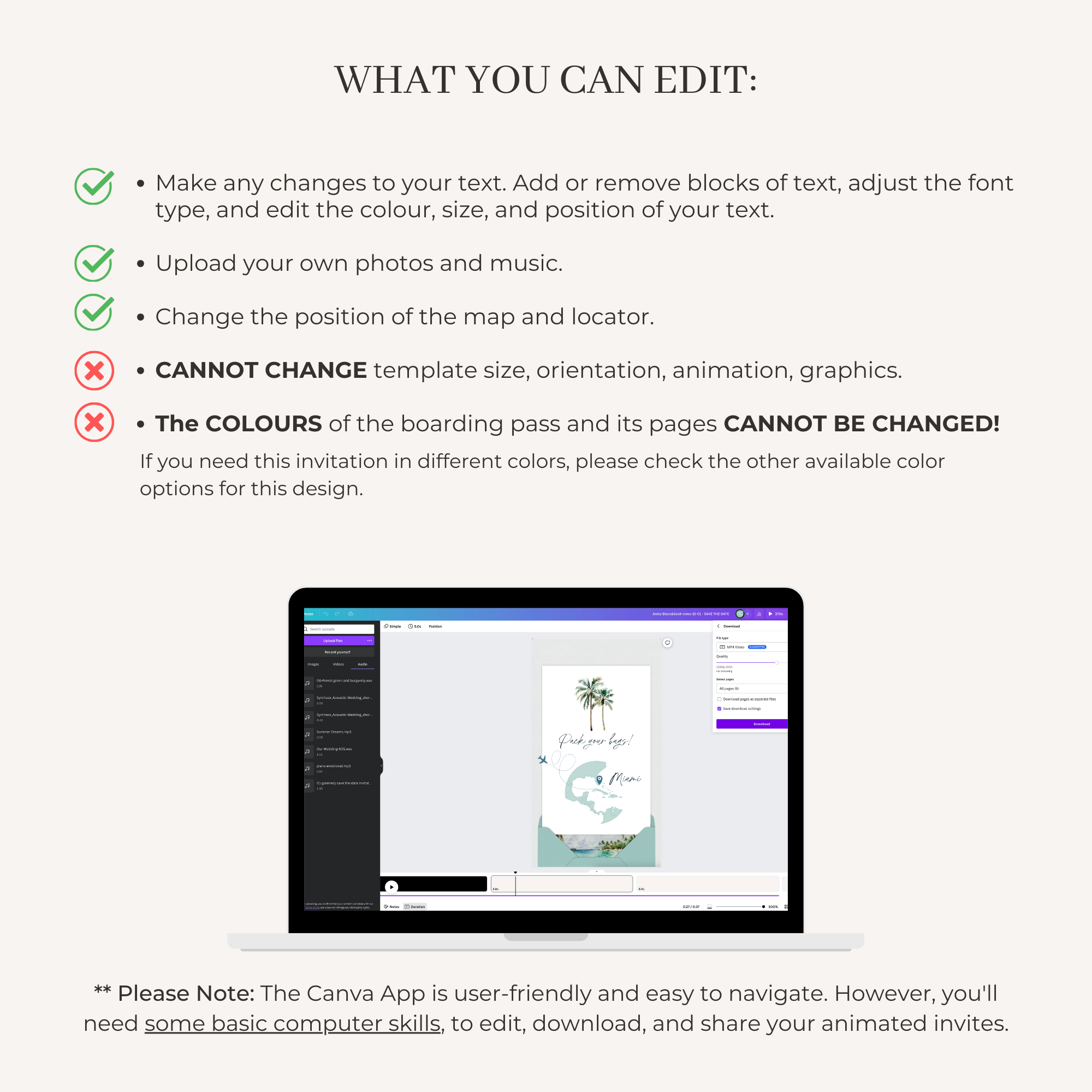 ISLA Boarding Pass Wedding Invitation Video Template