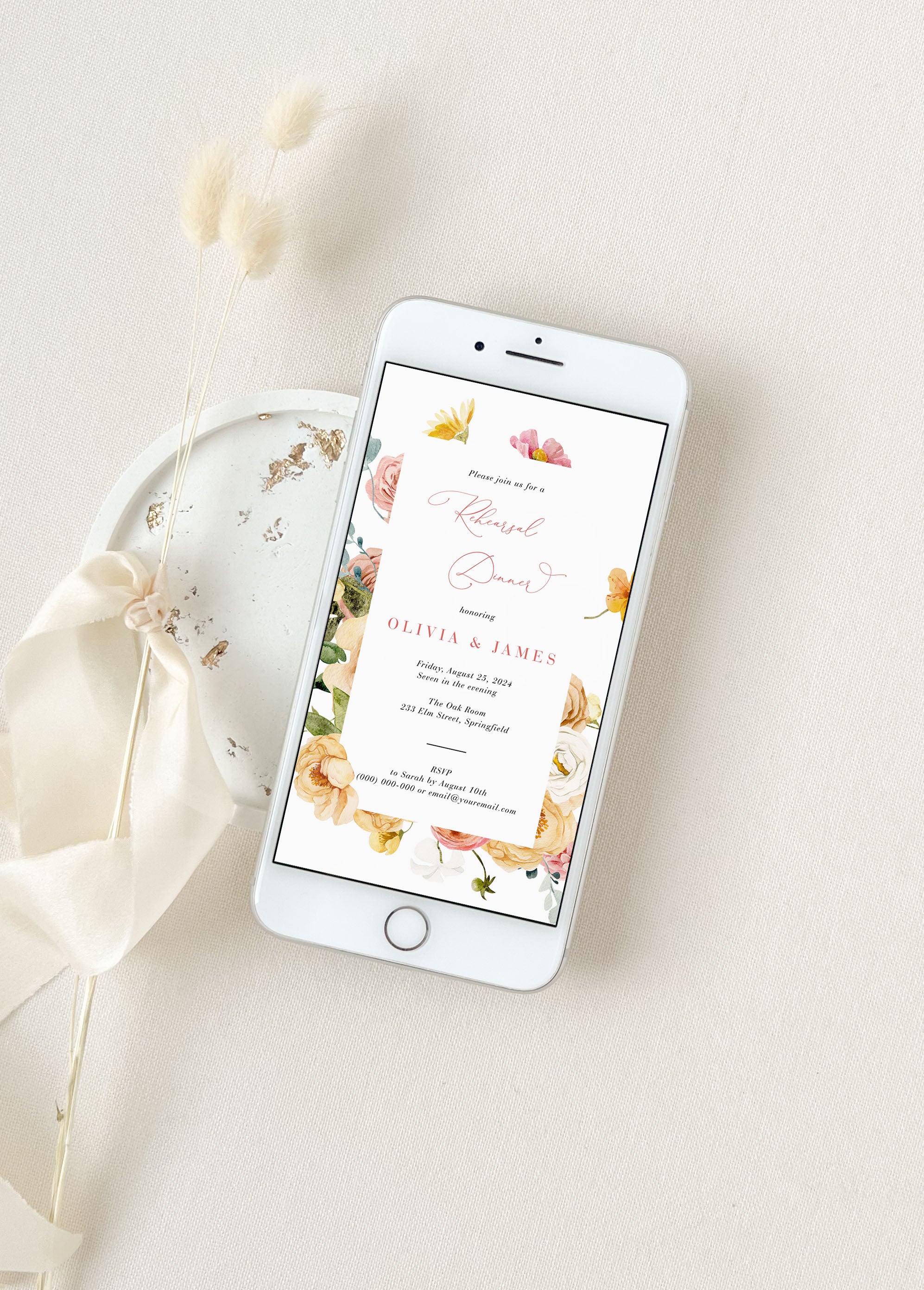 JUNE Digital Rehearsal Dinner Invitation