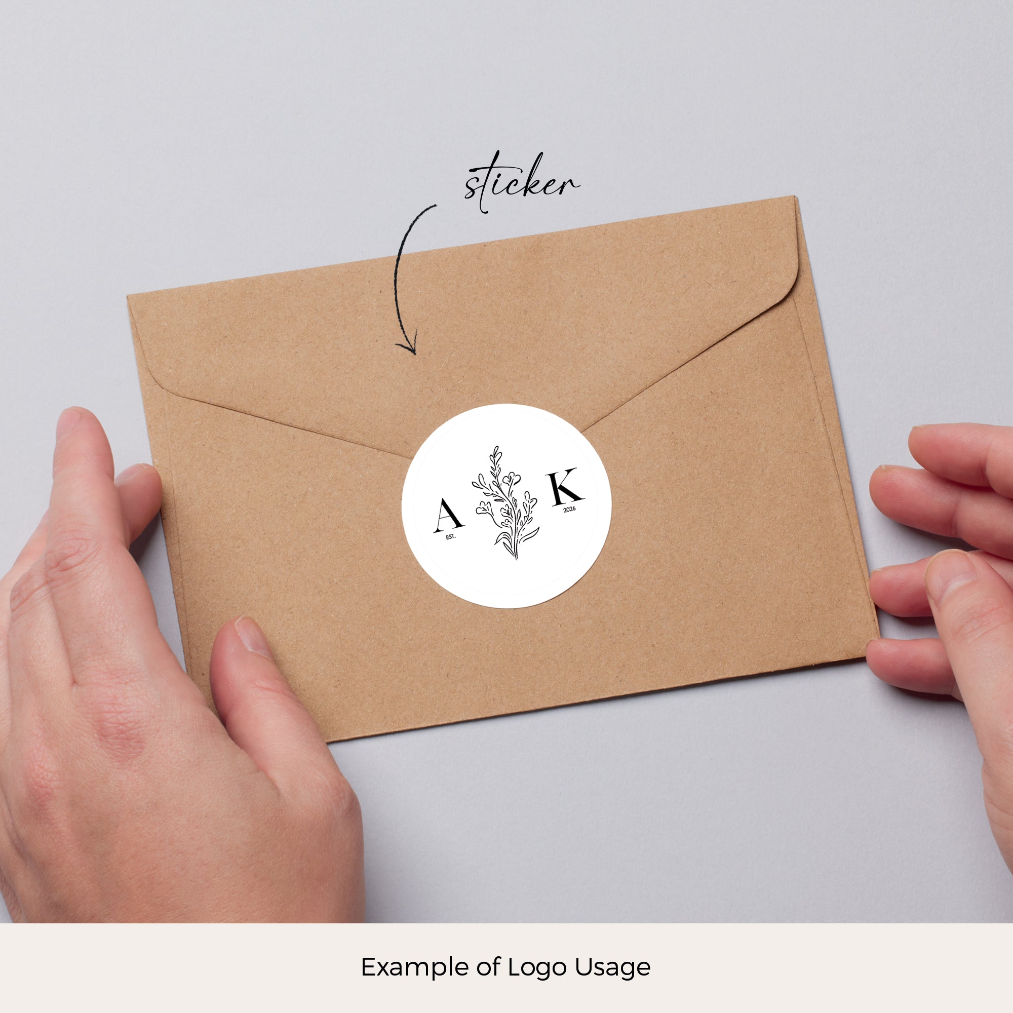 AMELIA Rustic Floral Monogram Logo
