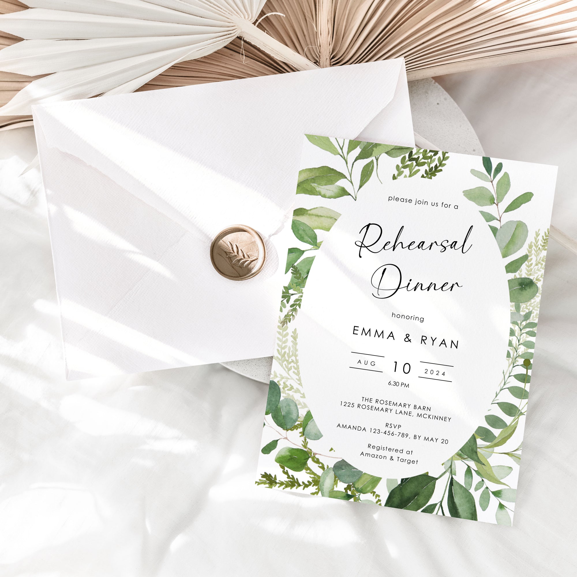 Rustic Rehearsal Dinner Invitation Template