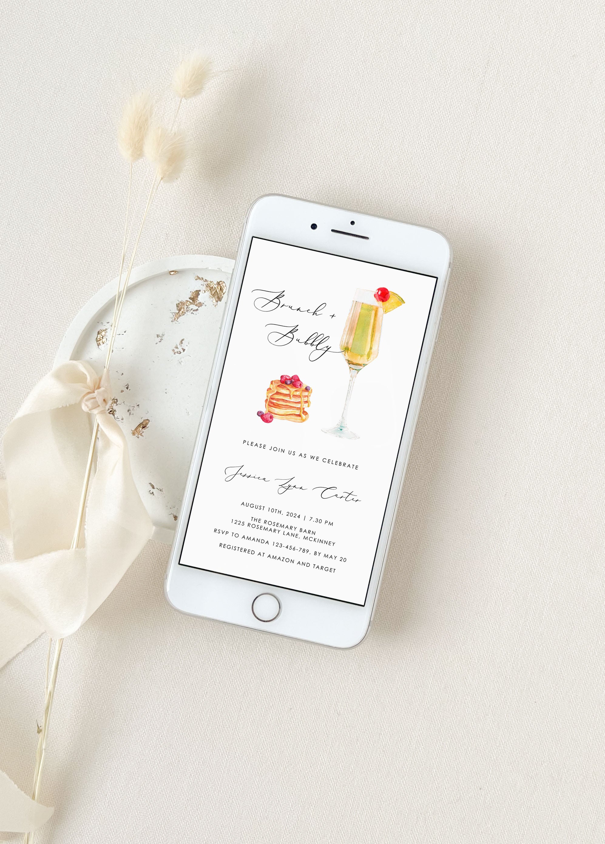 Bubbly Brunch Digital Invitation