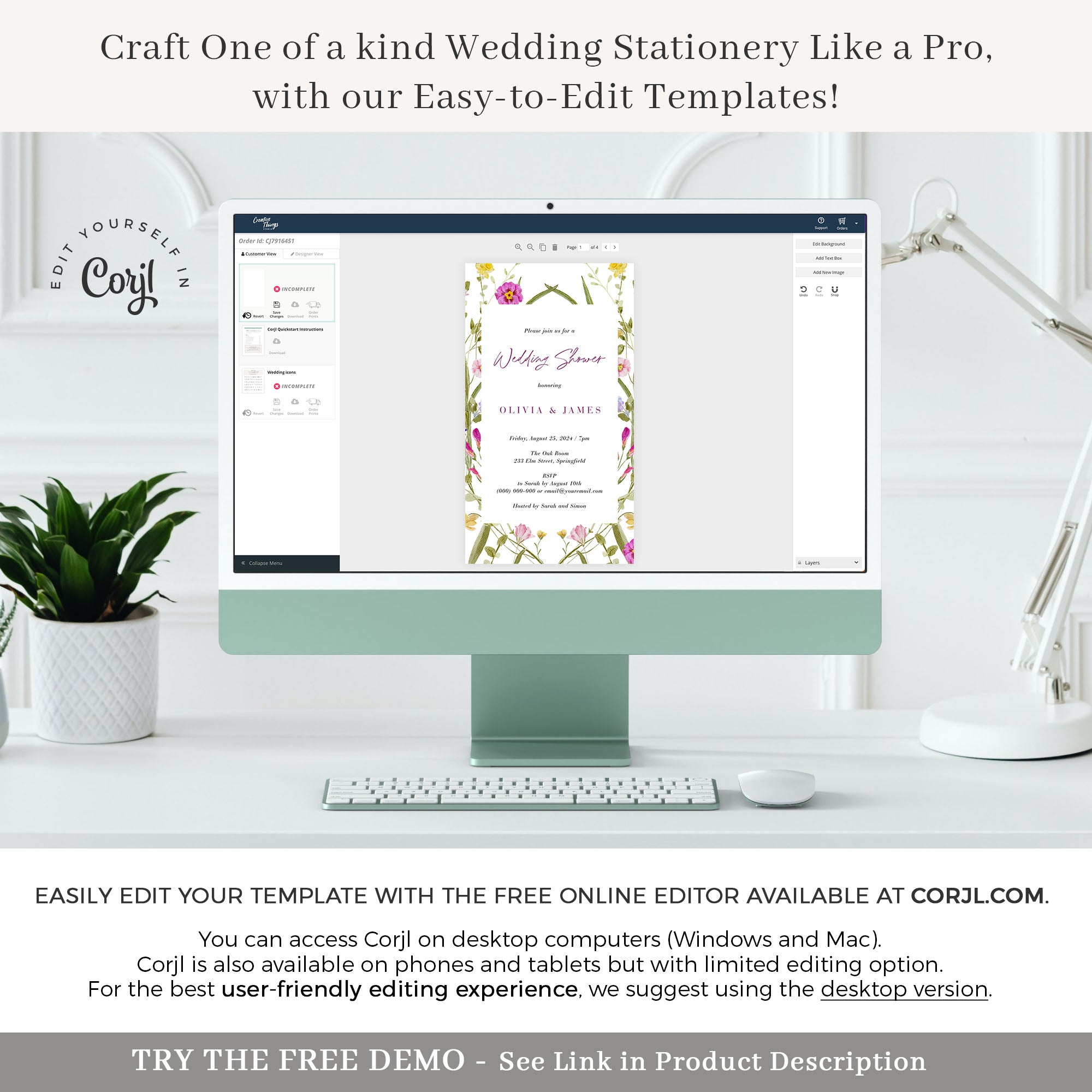 CLOE Floral Wedding Shower Invitation Evite
