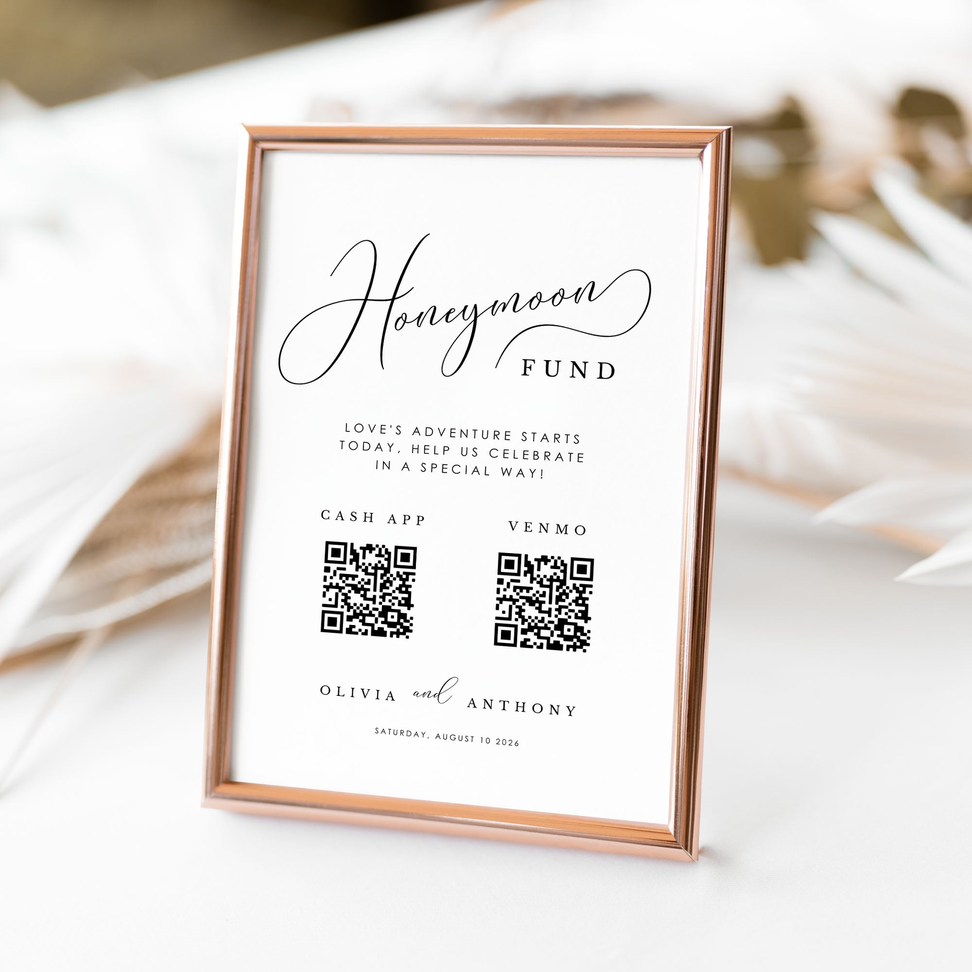 ELLA Honeymoon Fund Wedding Sign Template