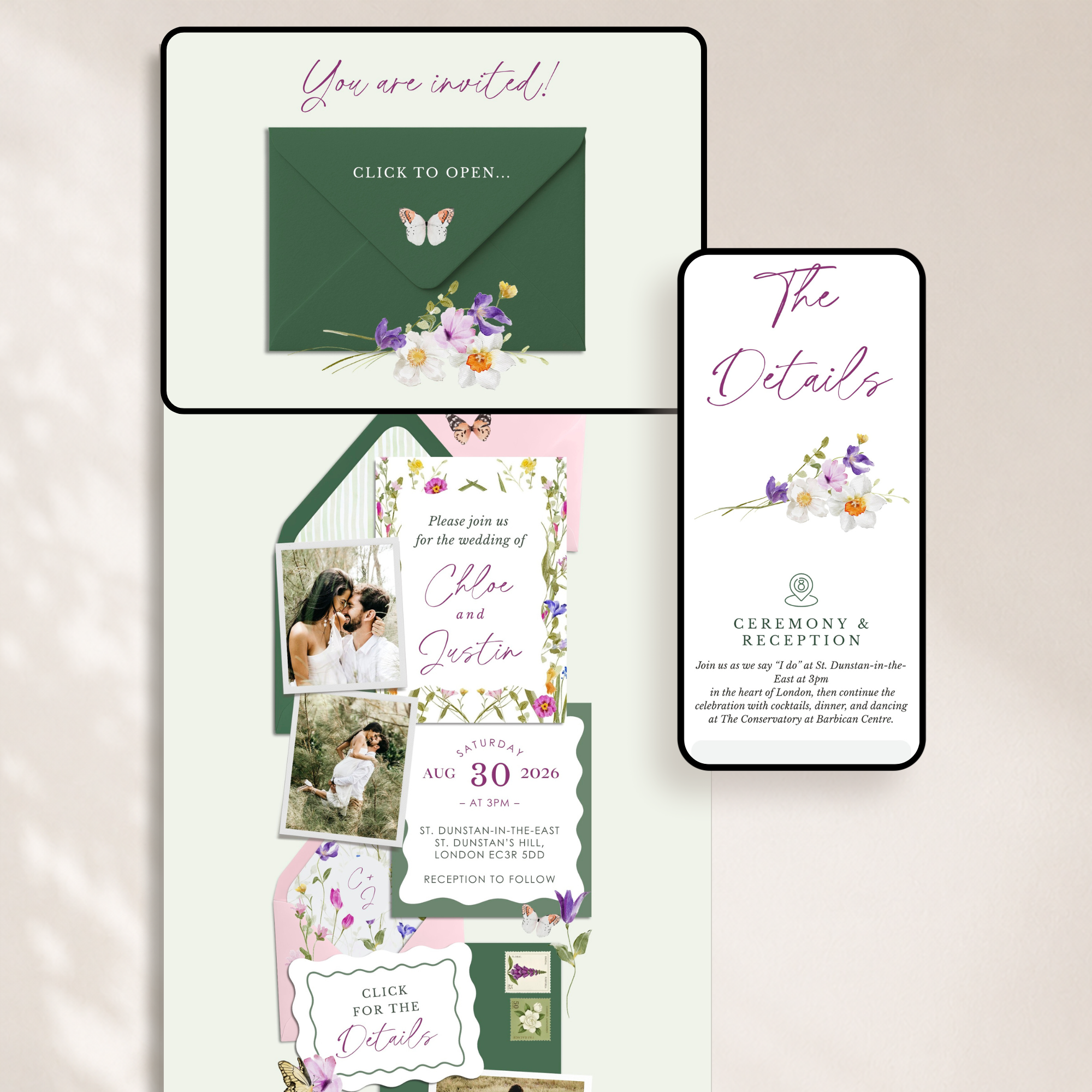 CLOE Wedding Website Template for Canva with RSVP