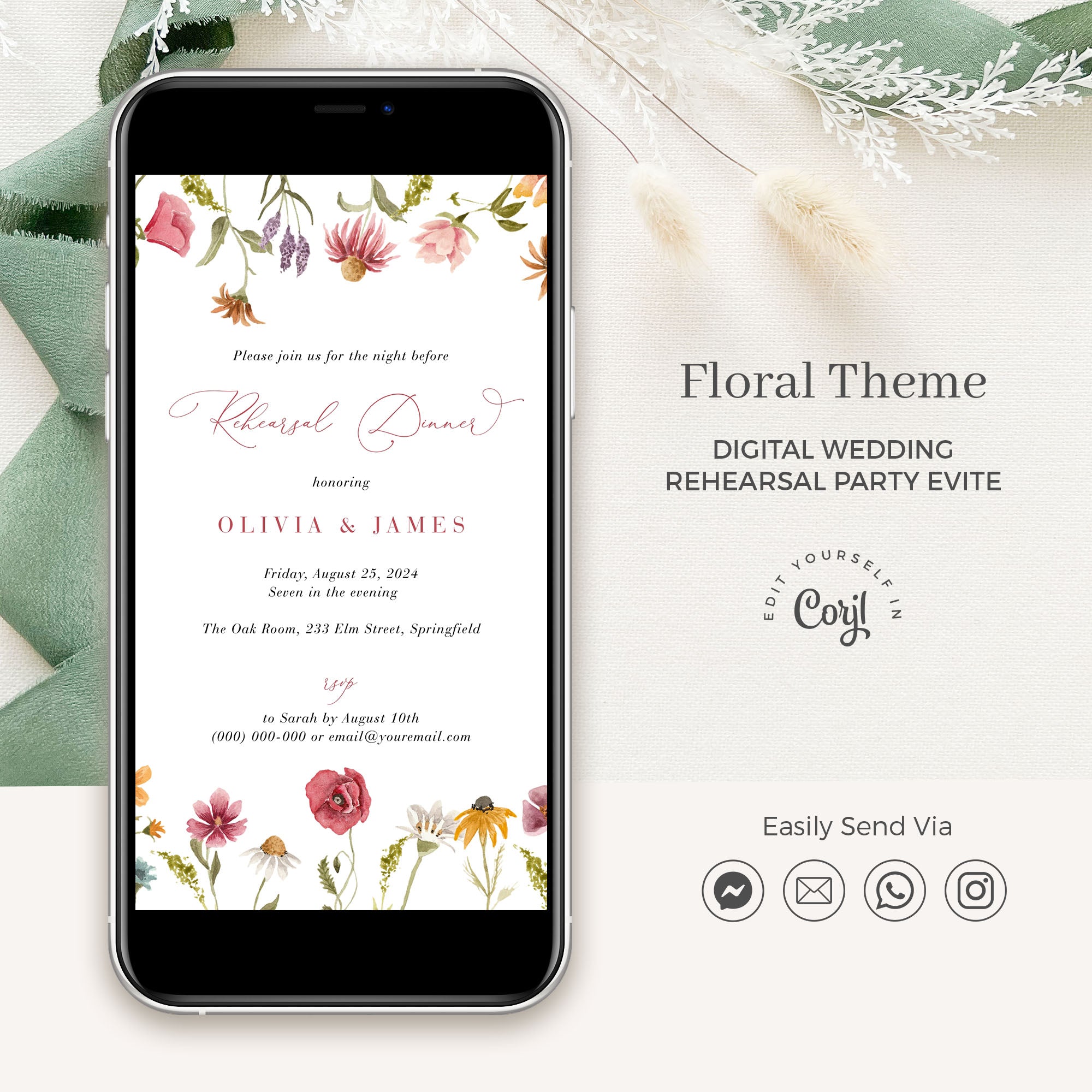 APRIL Digital Invite to Rehearsal Dinner