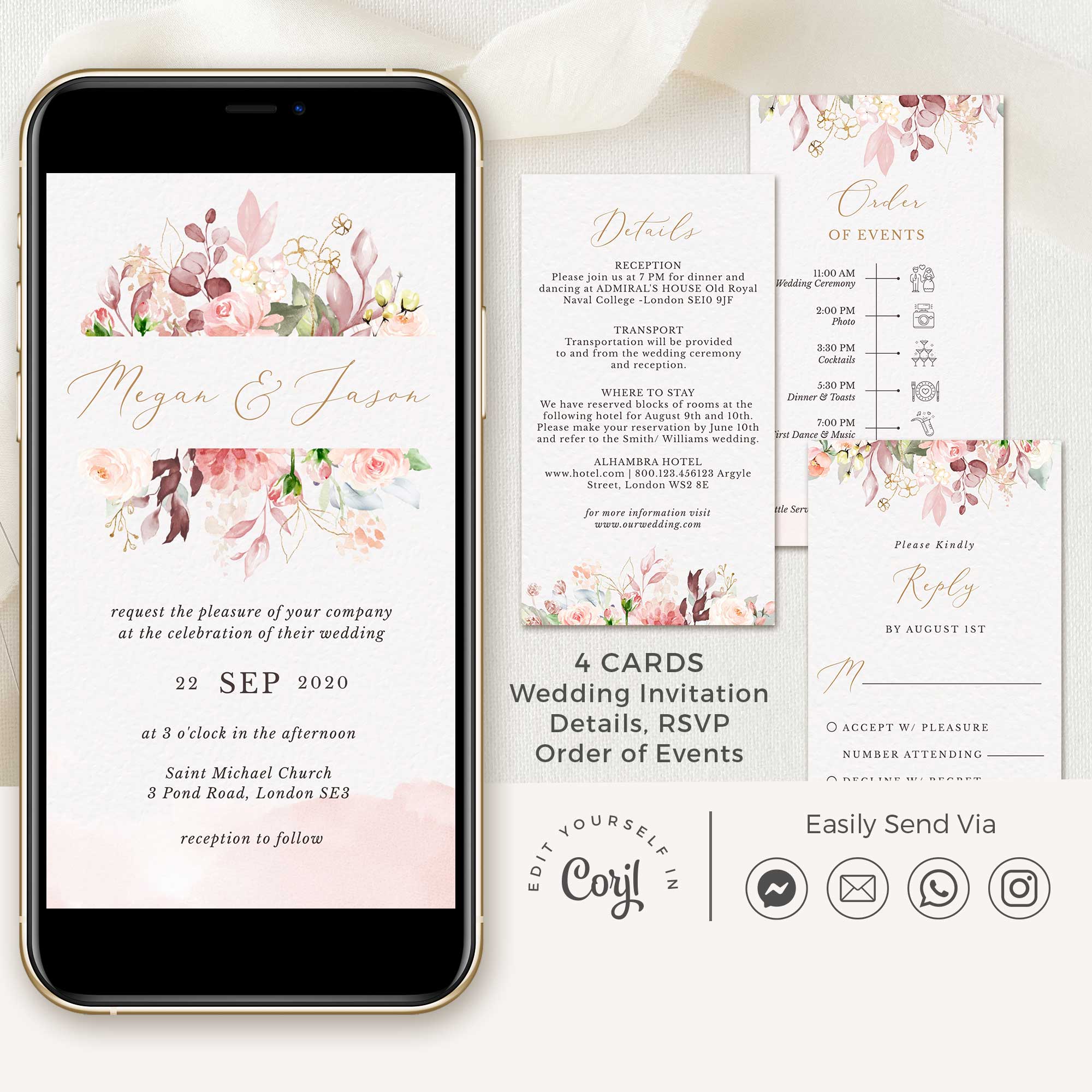 Fiorella | Romantic Electronic Wedding Invitation