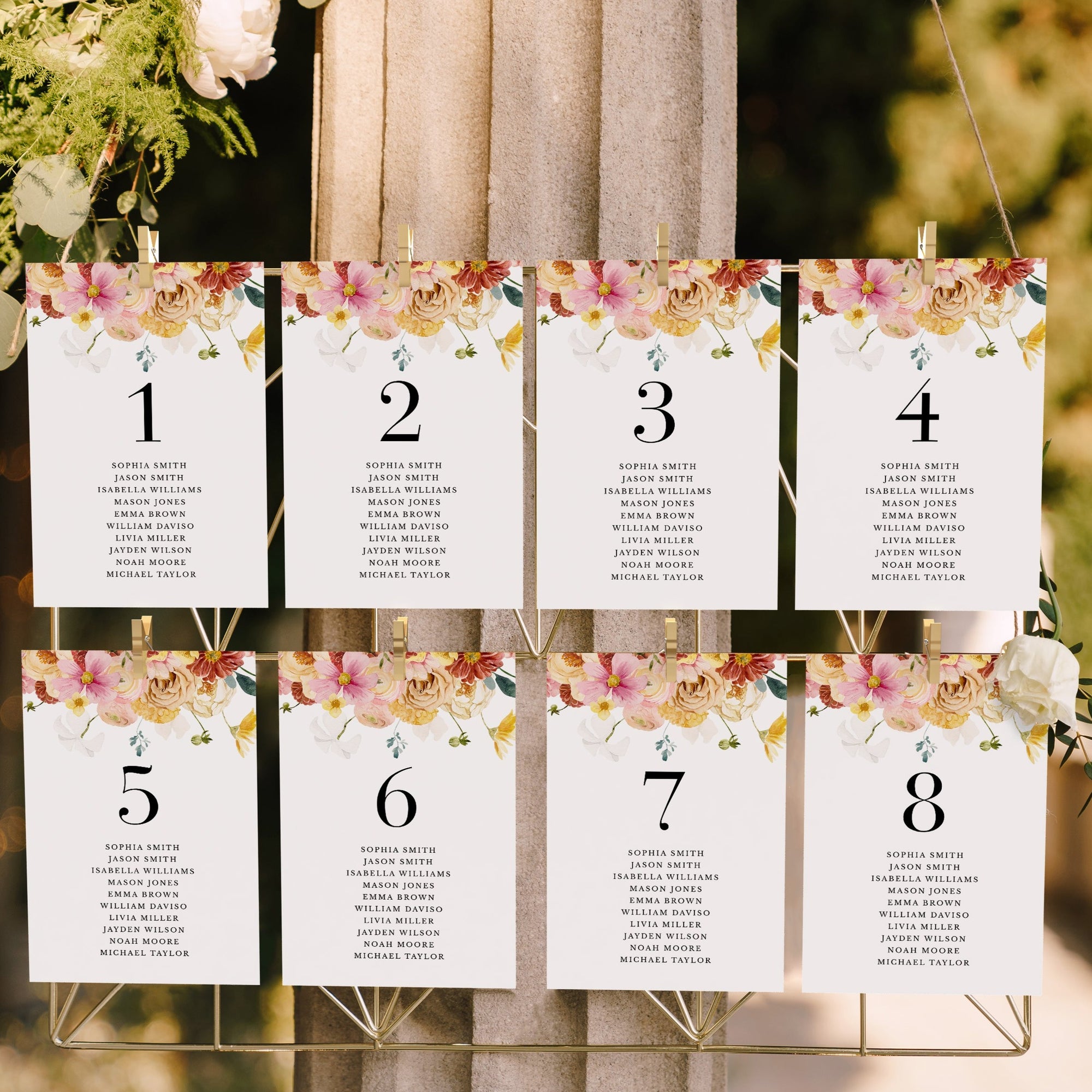 JUNE Wedding Seating Chart Card Template