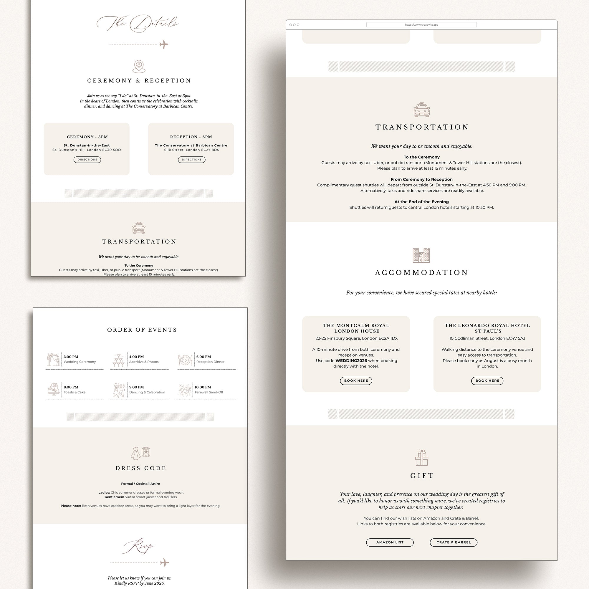 SOFIA Digital Passport Wedding Invitation With Online Rsvp