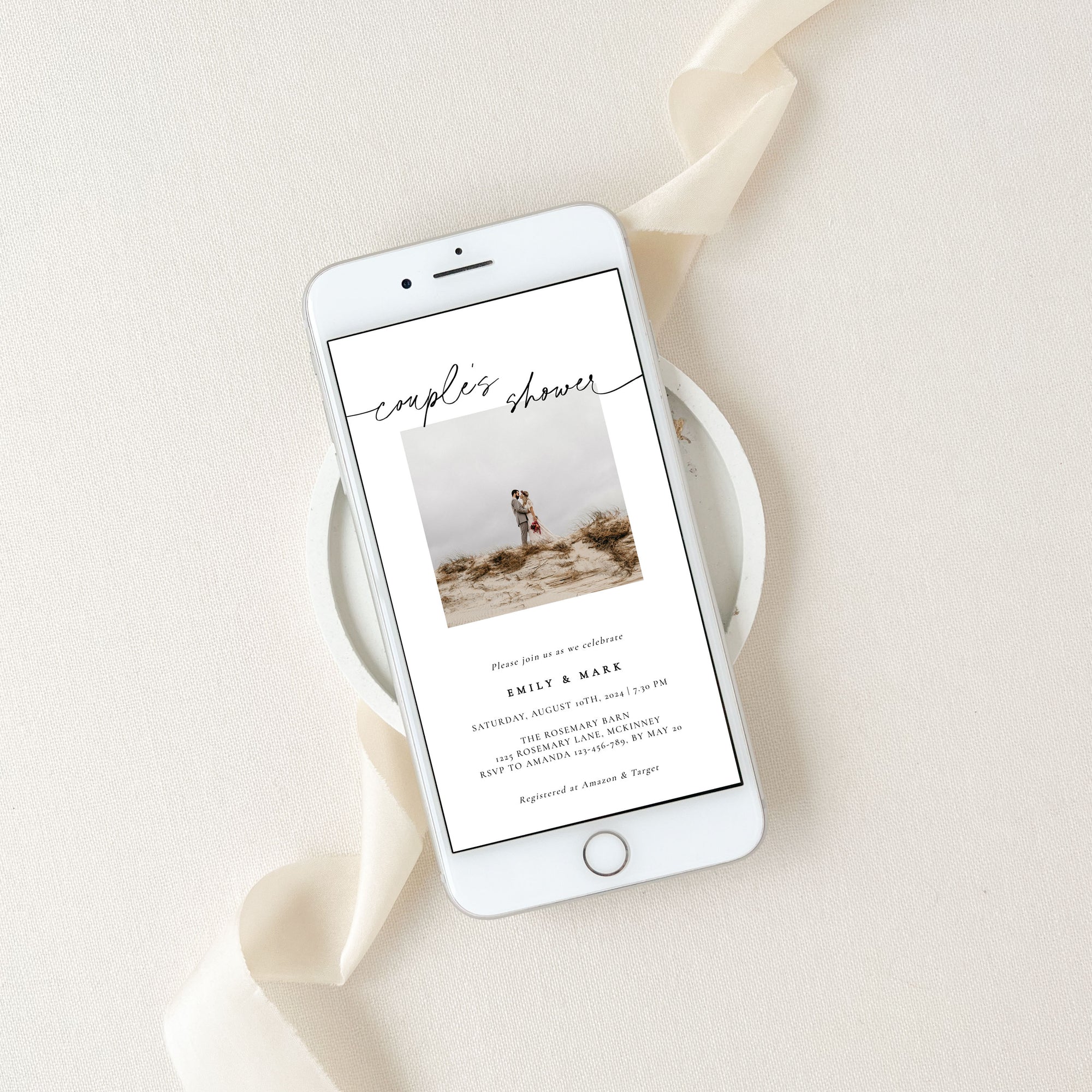 ELLA Couples Wedding Shower Invitation With Photo