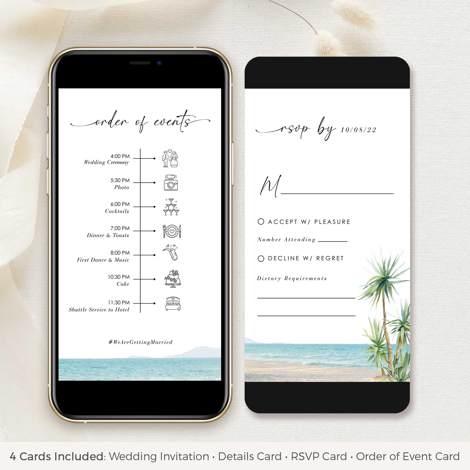 SELMA Palm Tree Wedding Invitation Digital Card