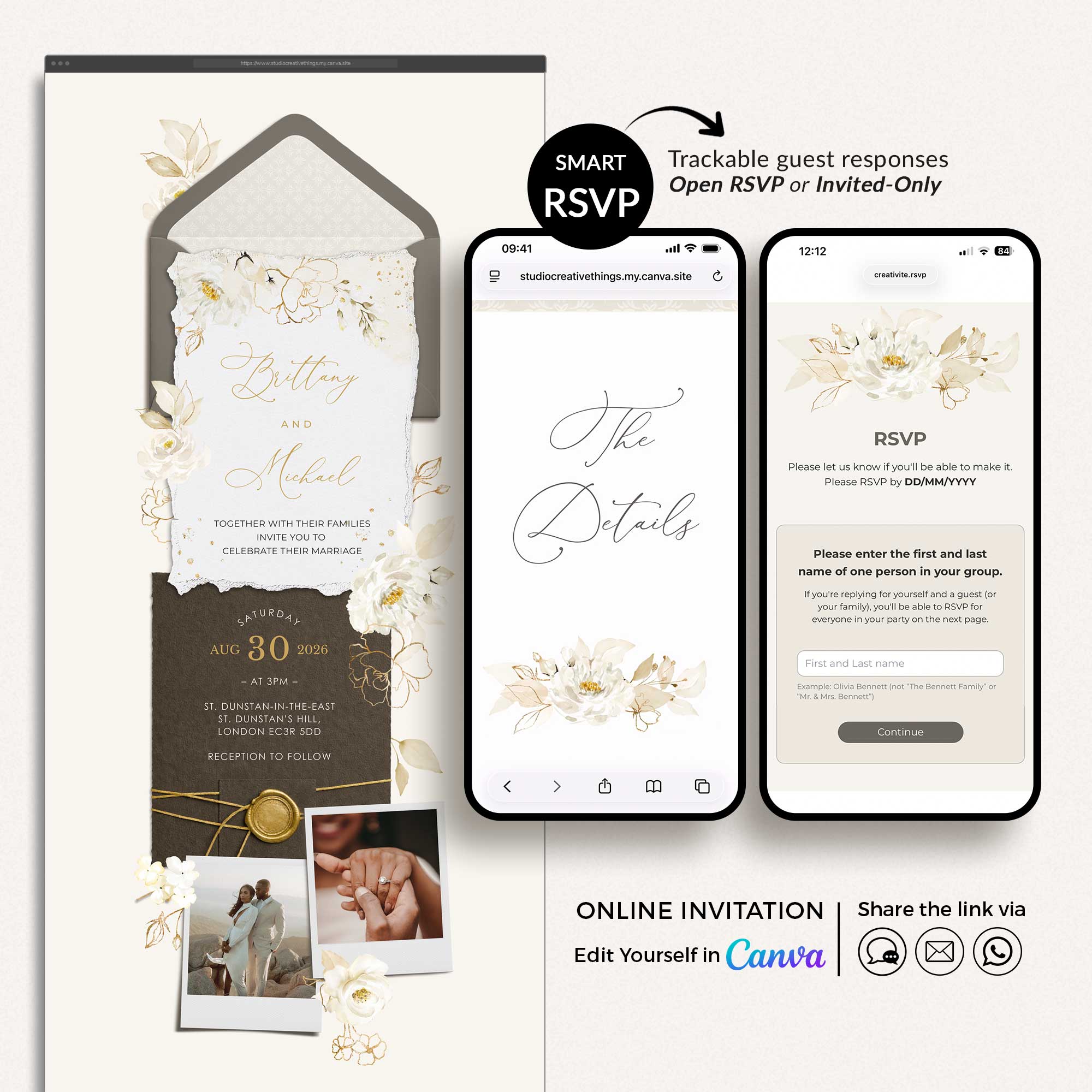DORA Elegant Online Digital Wedding Invitation